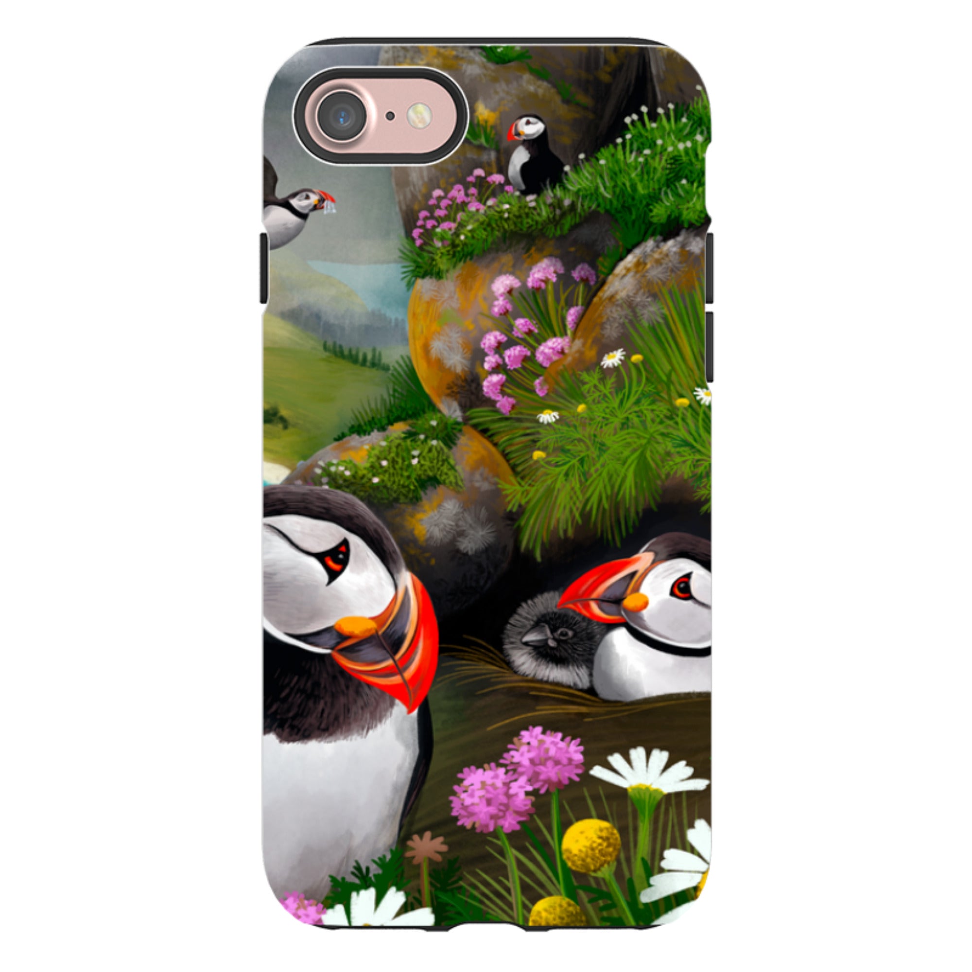 iPhone Tough Case - Puffin Family By Anna Stead