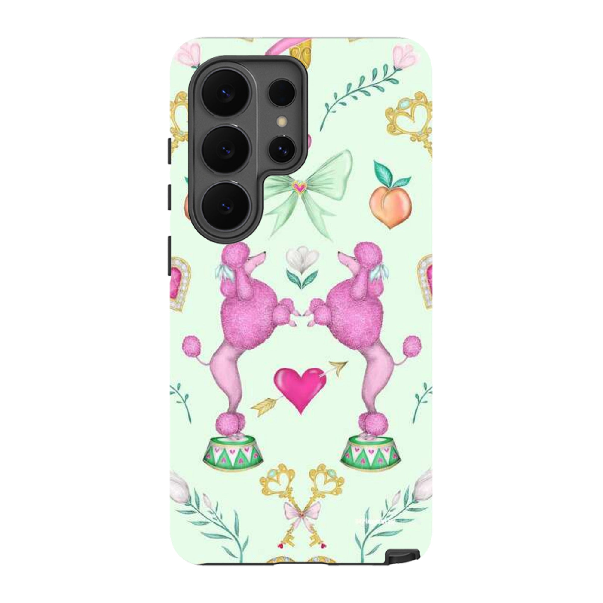 Samsung Tough Case - Pink Poodle Parlour Mint By Catherine Rowe