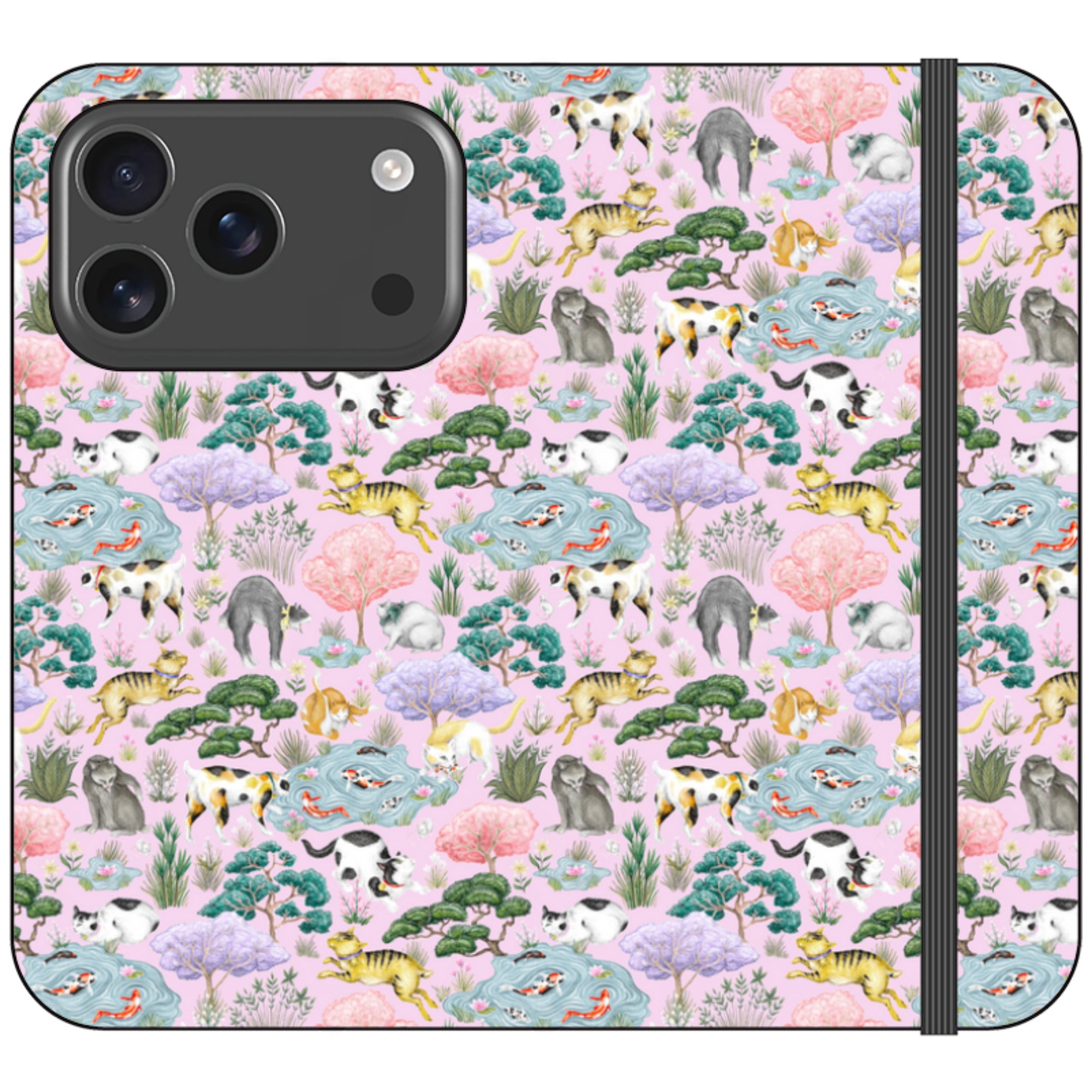 Cat Garden Wallet Case By Catherine Rowe