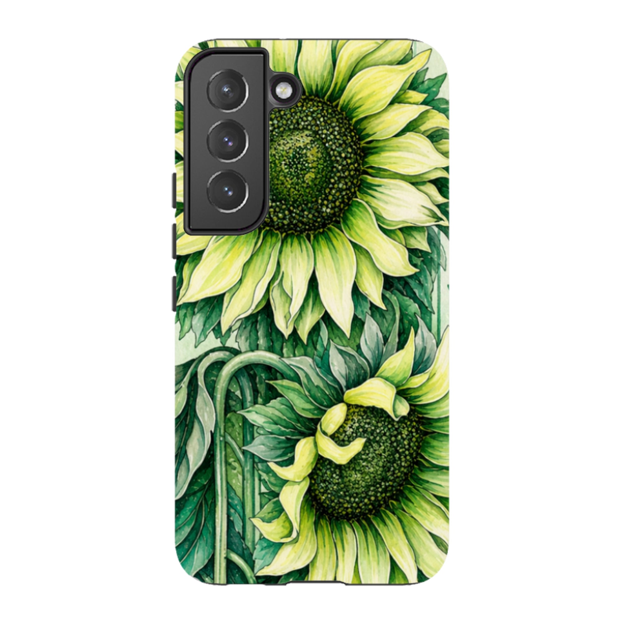 Samsung Tough Case - Sage Green Sunflower