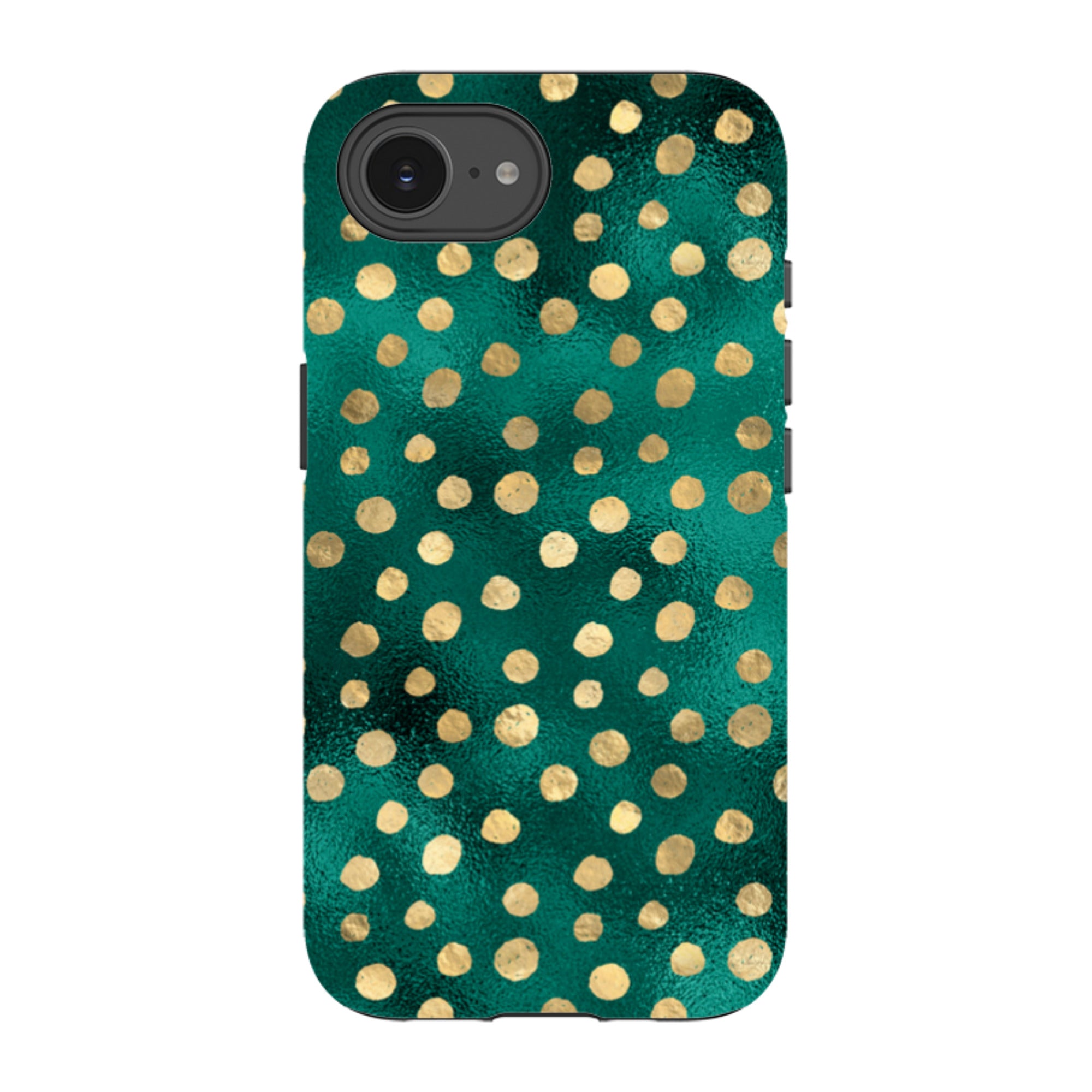 iPhone Tough Case - Forest and Gold Dots