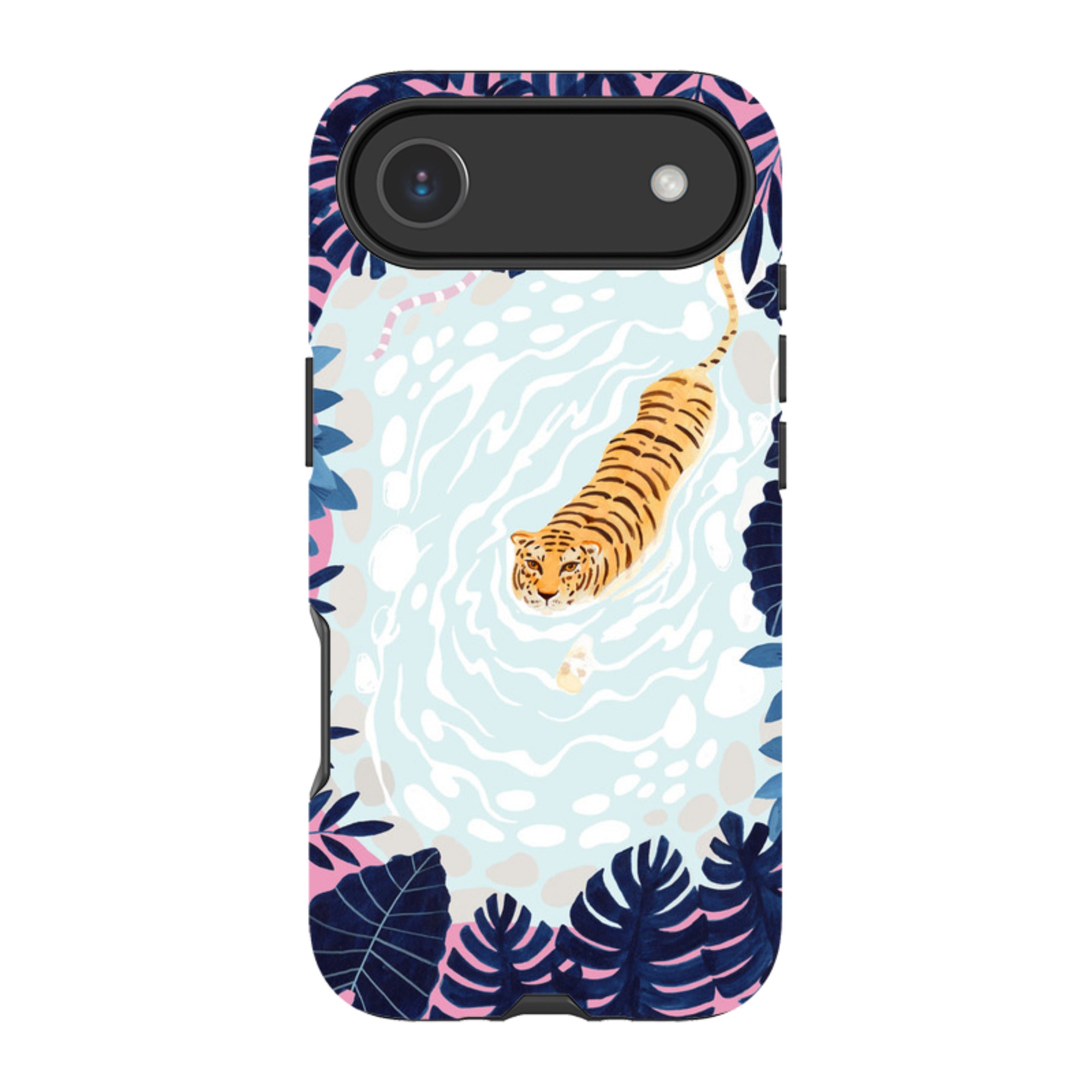 iPhone Tough Case - Swimming Tiger By Bex Parkin