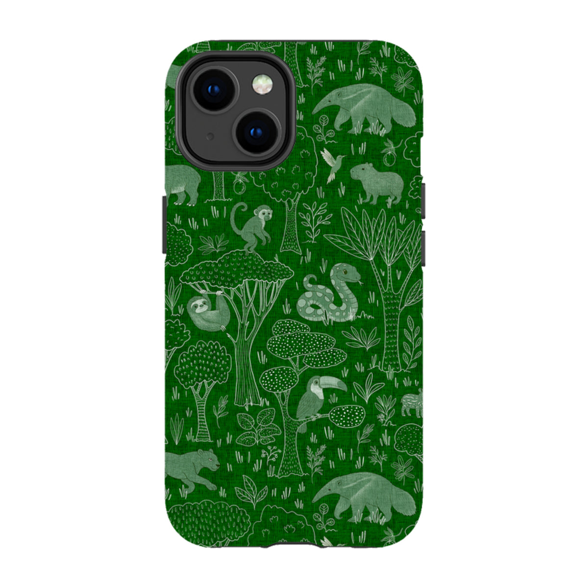 iPhone Tough Case - Tropical Jungle Animals green By Katherine Quinn