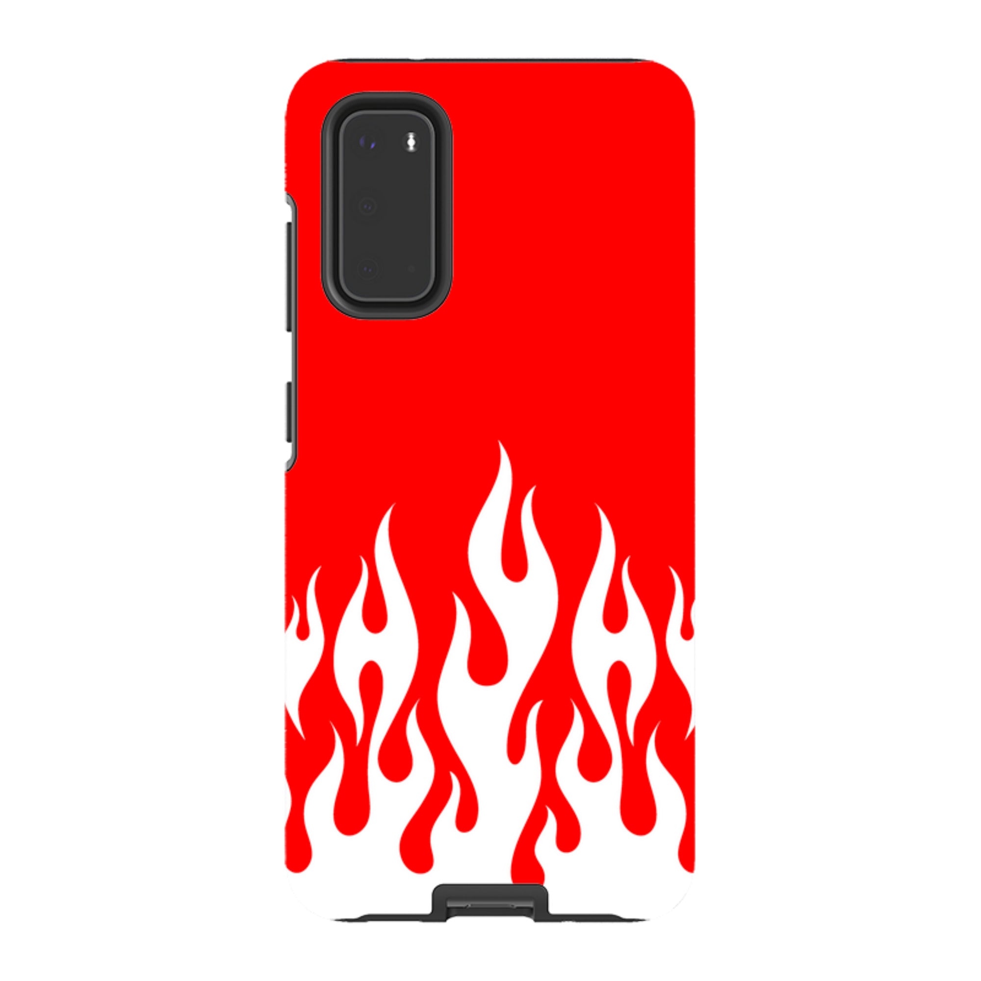 Samsung Tough Case - White Flames Red