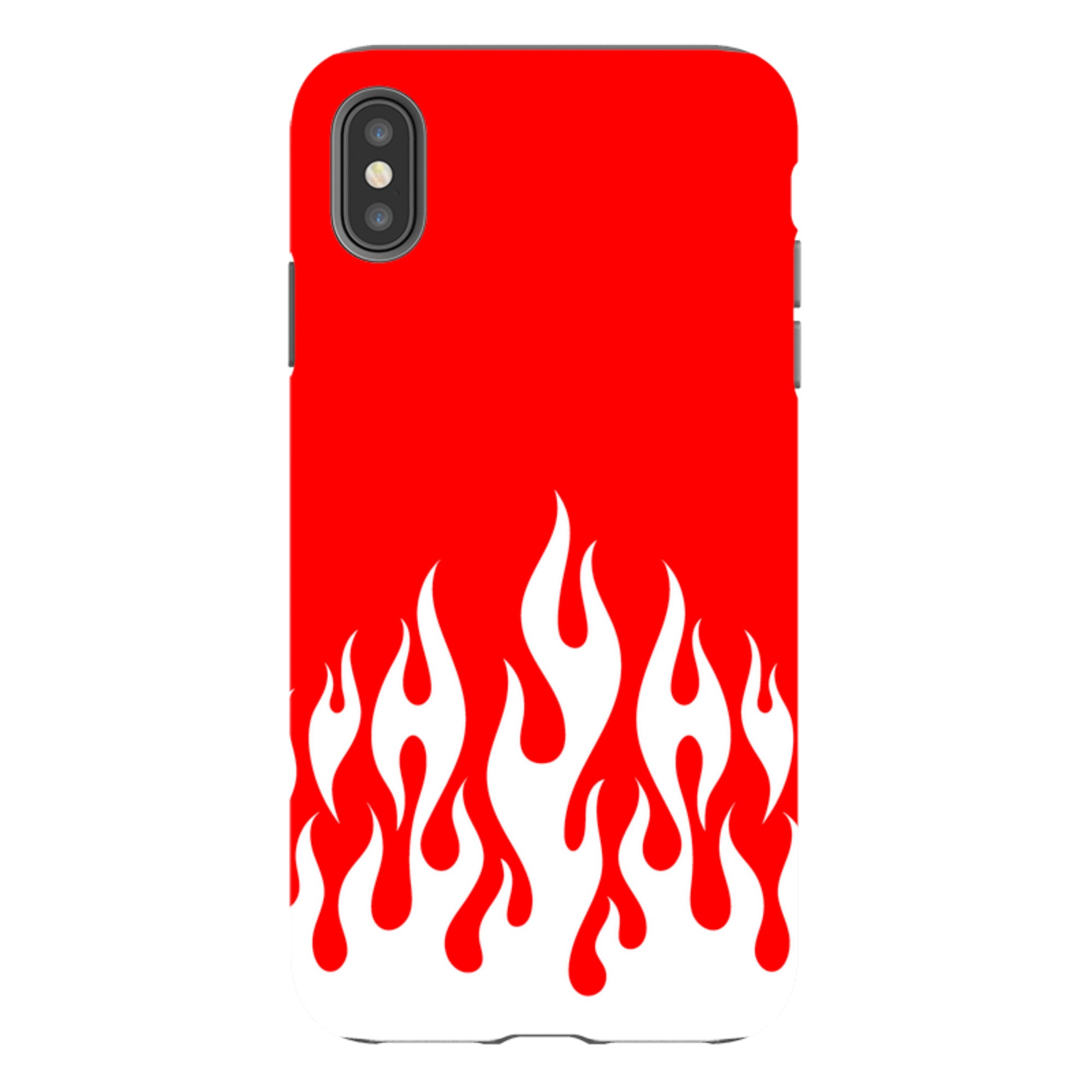 iPhone Tough Case - White Flames Red