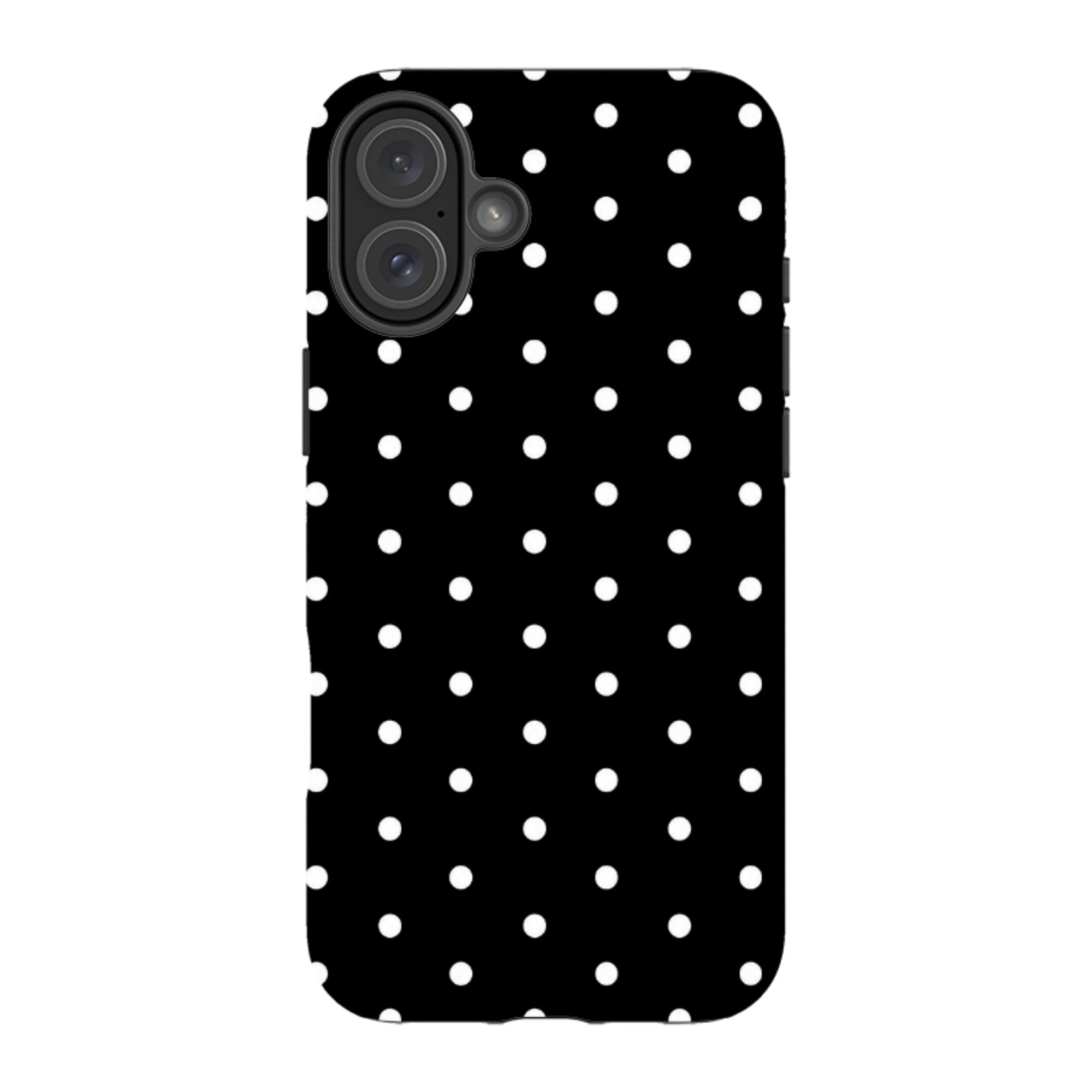 iPhone Tough Case - Black & White Polka Dot