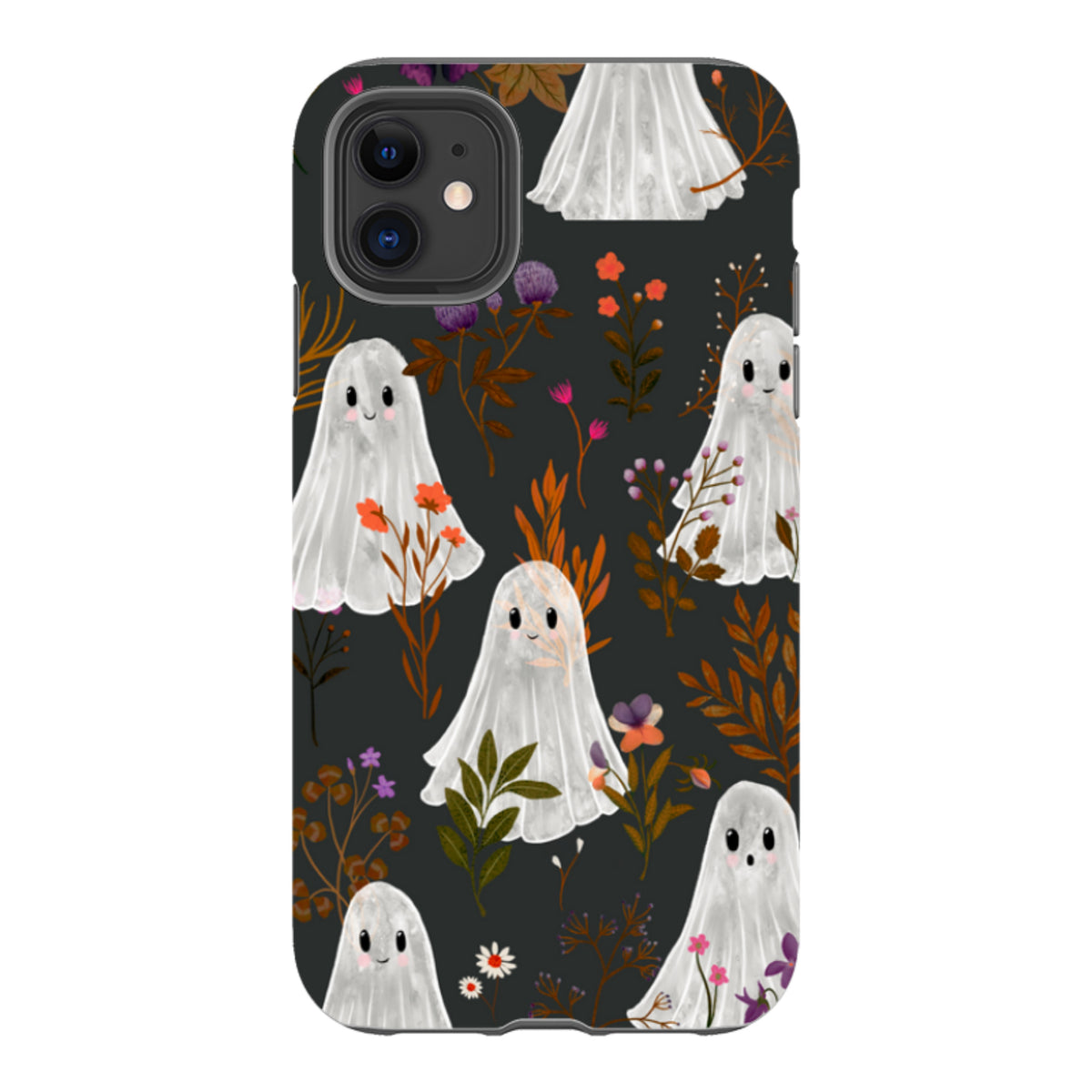 iPhone Tough Case - Ghost in the Garden - Charcoal By Katherine Quinn