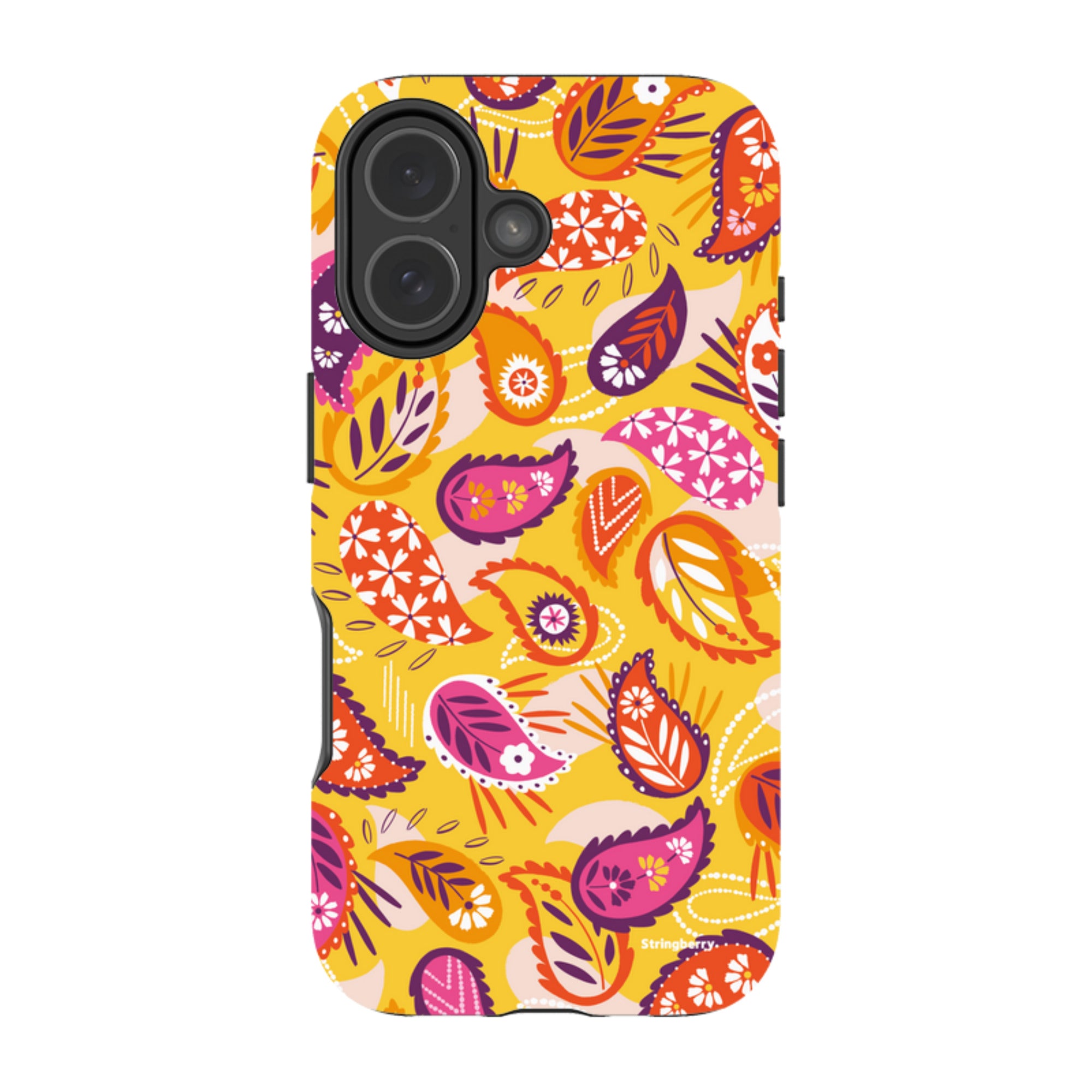 iPhone Tough Case - Paisley Yellow By Ali Brookes