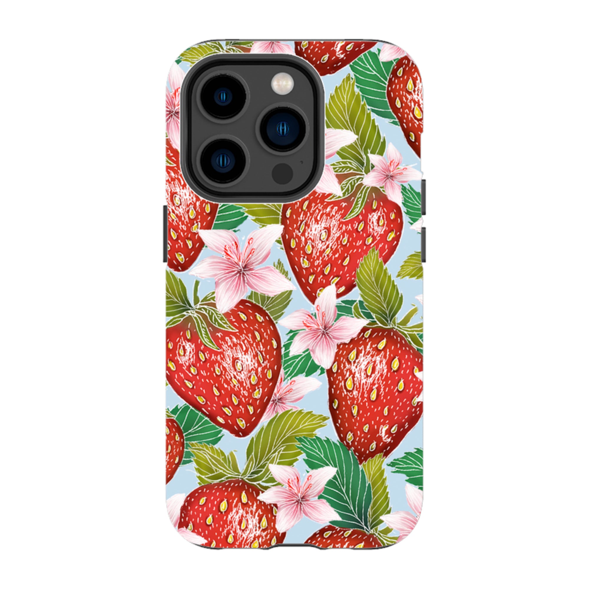 iPhone Tough Case - Blue Strawberries By Catherine Rowe