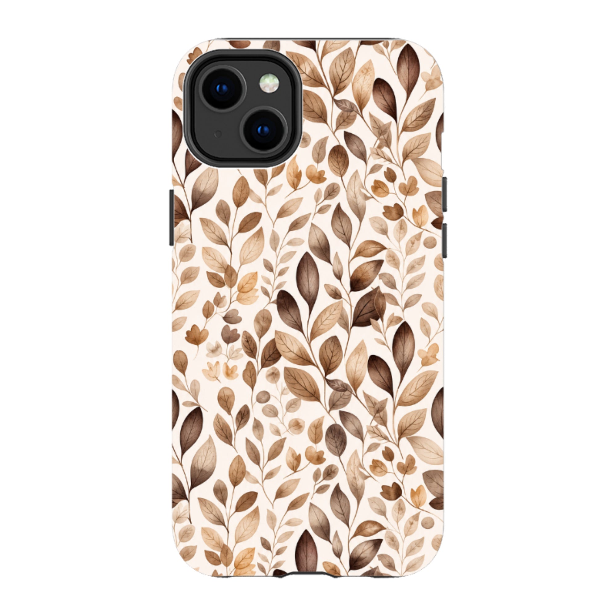 iPhone Tough Case - Beige Aesthetic Leaves