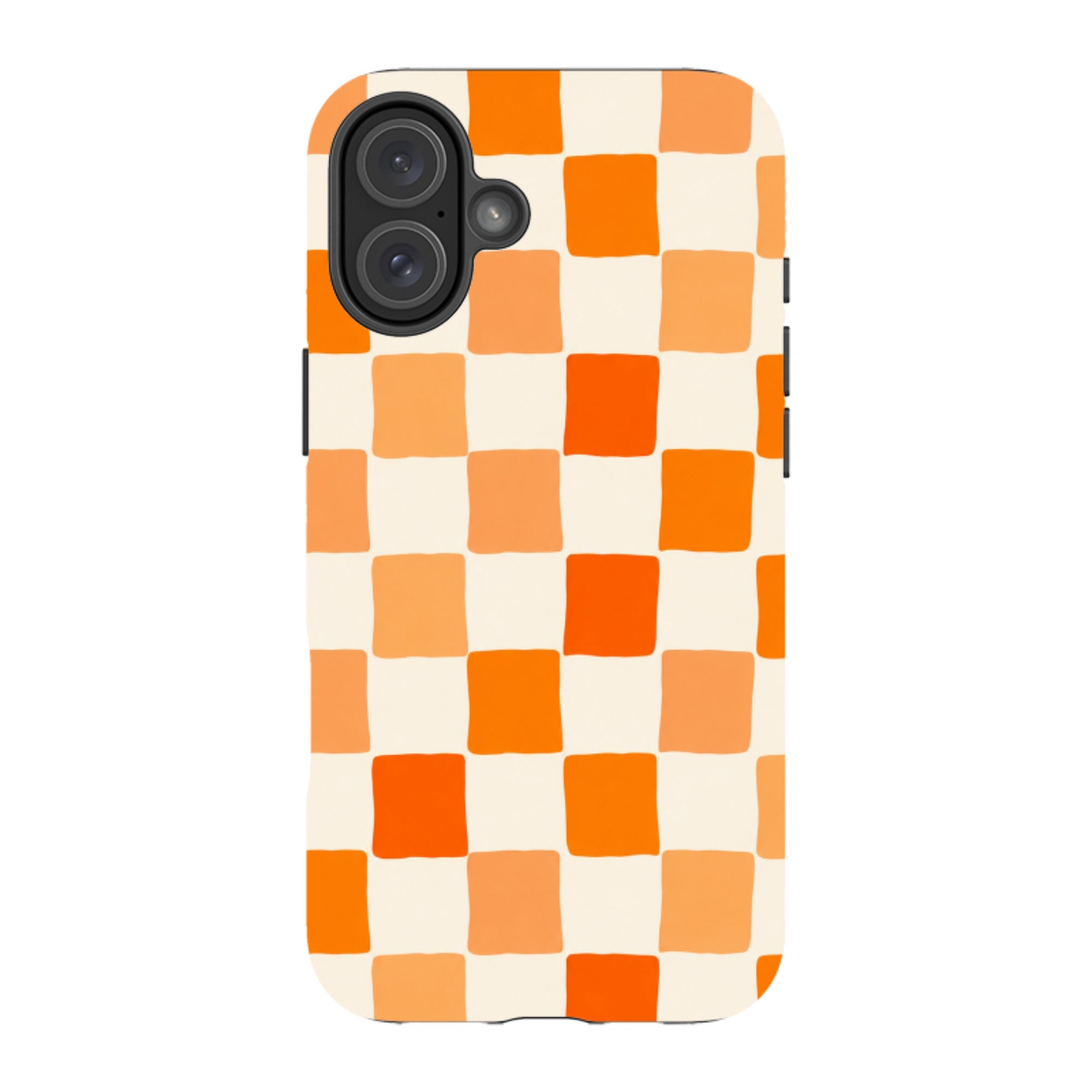 iPhone Tough Case - Orange Checkerboard