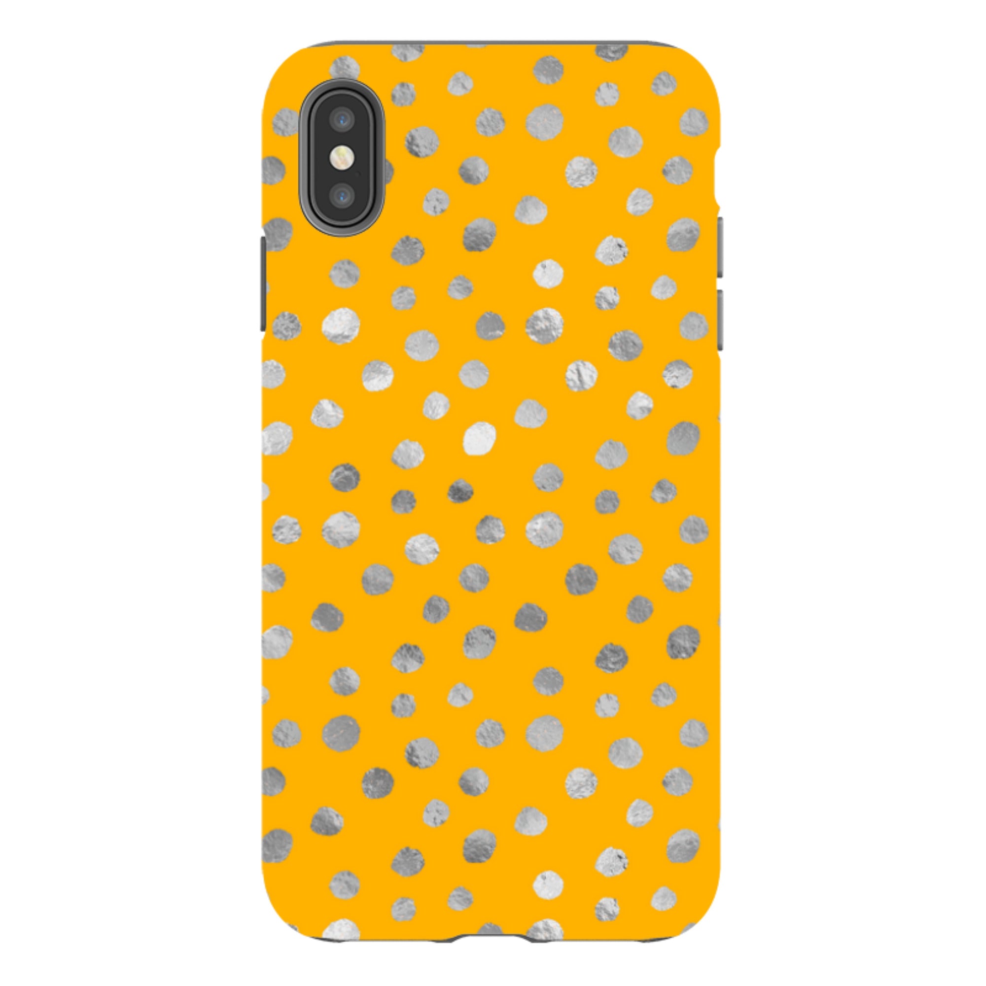 iPhone Tough Case - Honey and Silver Dots