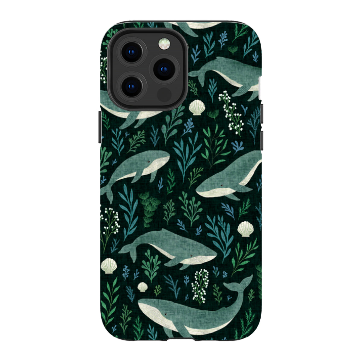 iPhone Tough Case - Whale garden black By Katherine Quinn