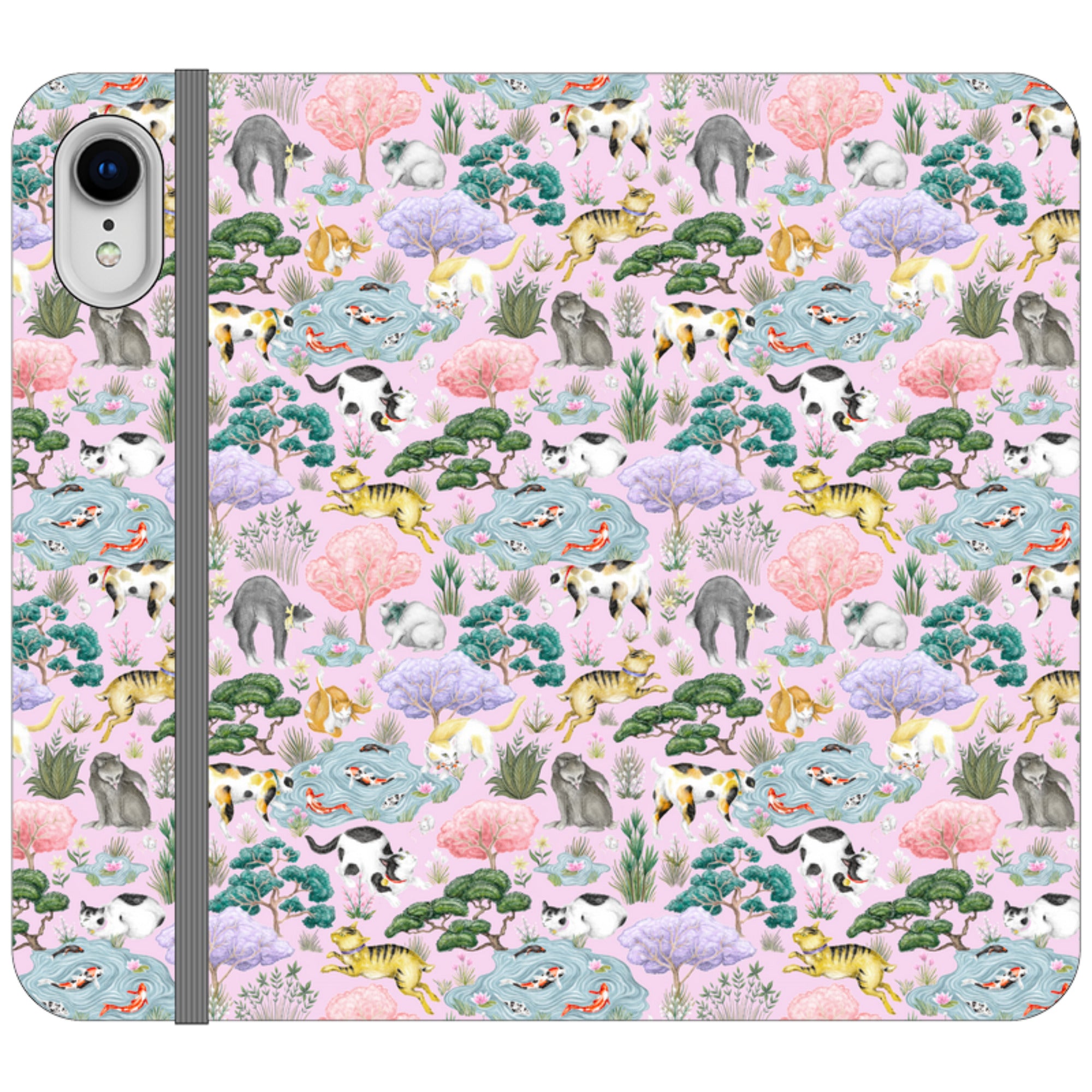 Cat Garden Wallet Case By Catherine Rowe