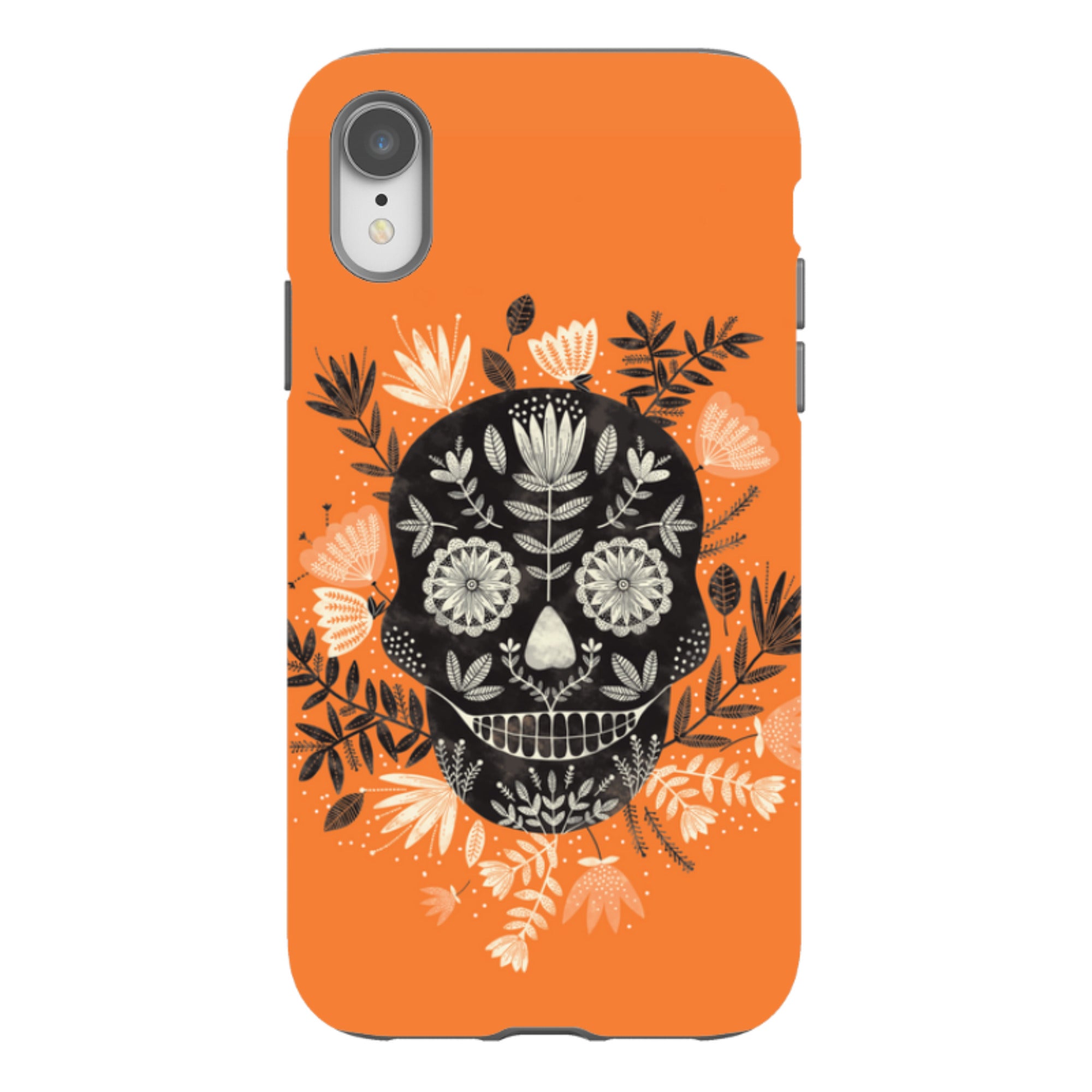 iPhone Tough Case - Sugar Skull Orange By Jade Mosinski