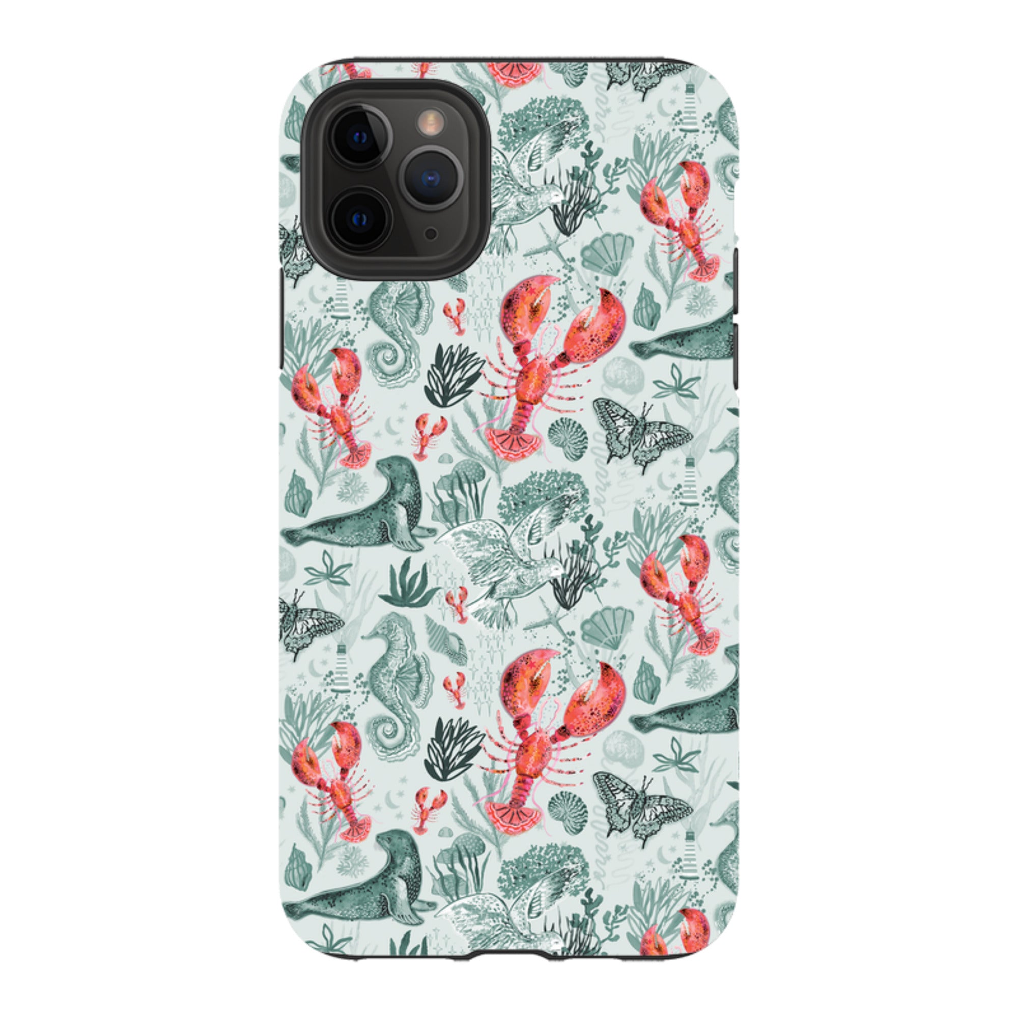 iPhone Case - Teal Seals and Lovely Lobsters By Emma Frances Grant