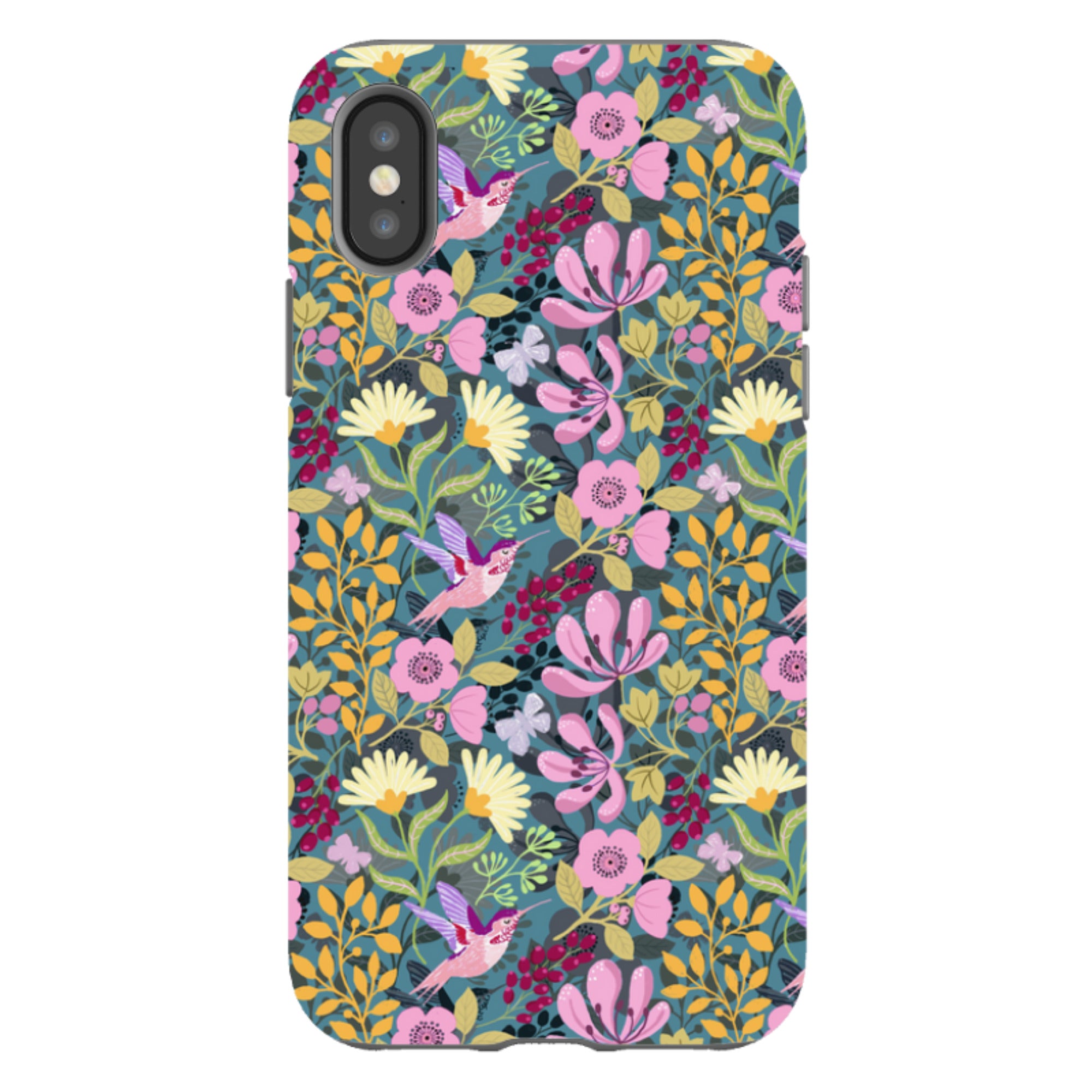 iPhone Tough Case - Hummingbird Pattern By Bex Parkin