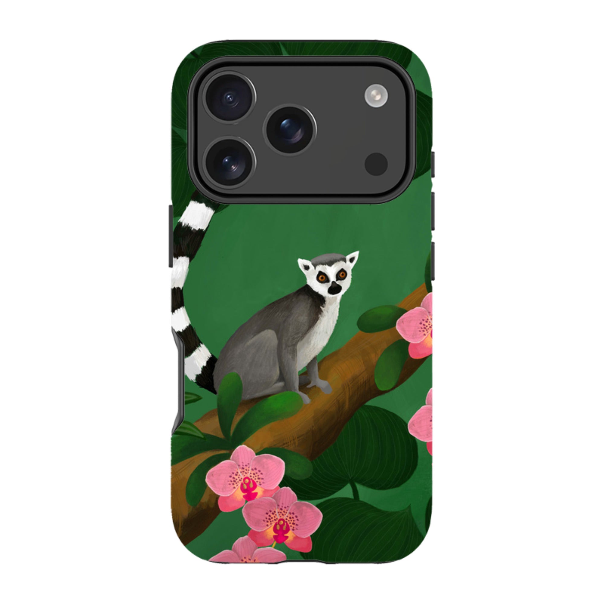 iPhone Tough Case - Lemur And Orchids By Bex Parkin