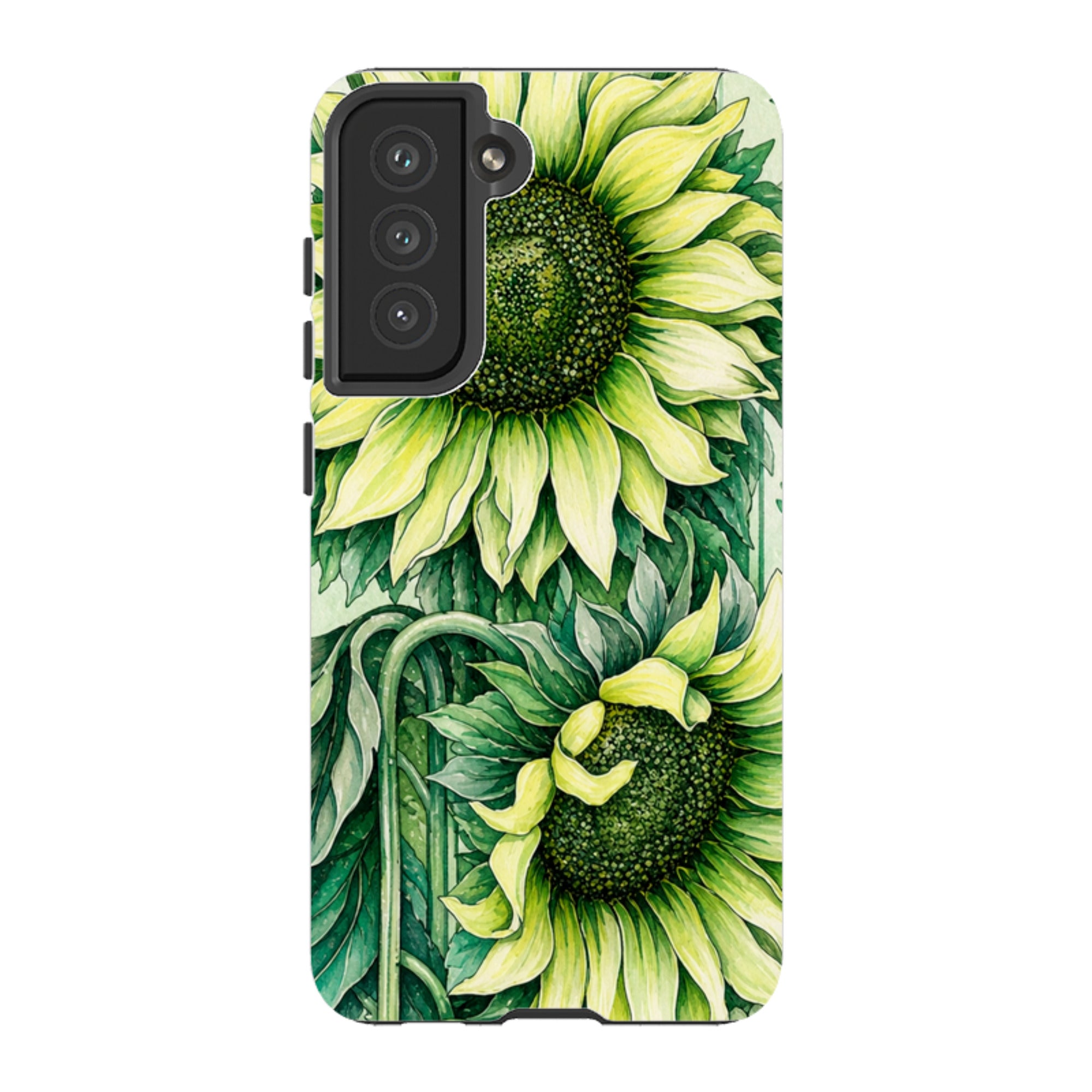 Samsung Tough Case - Sage Green Sunflower