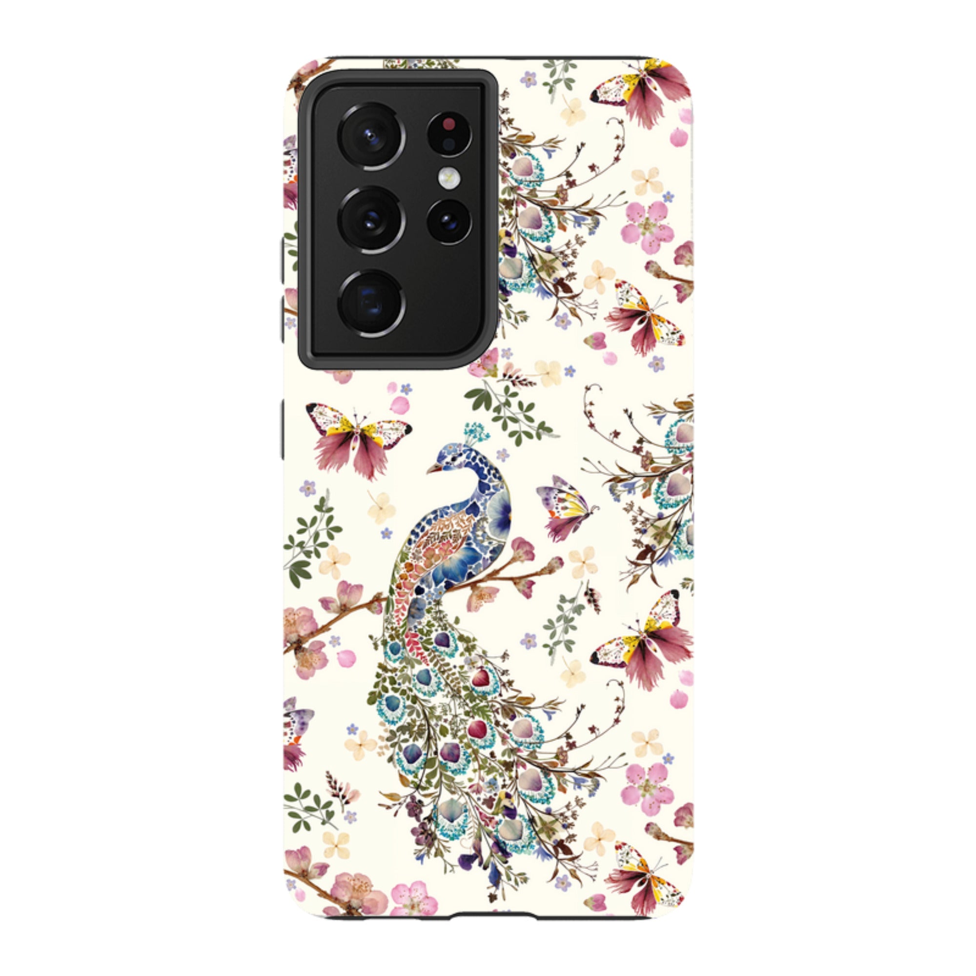 Samsung Tough Case - Peacock and Cherry Blossoms By Helen Ahpornsiri