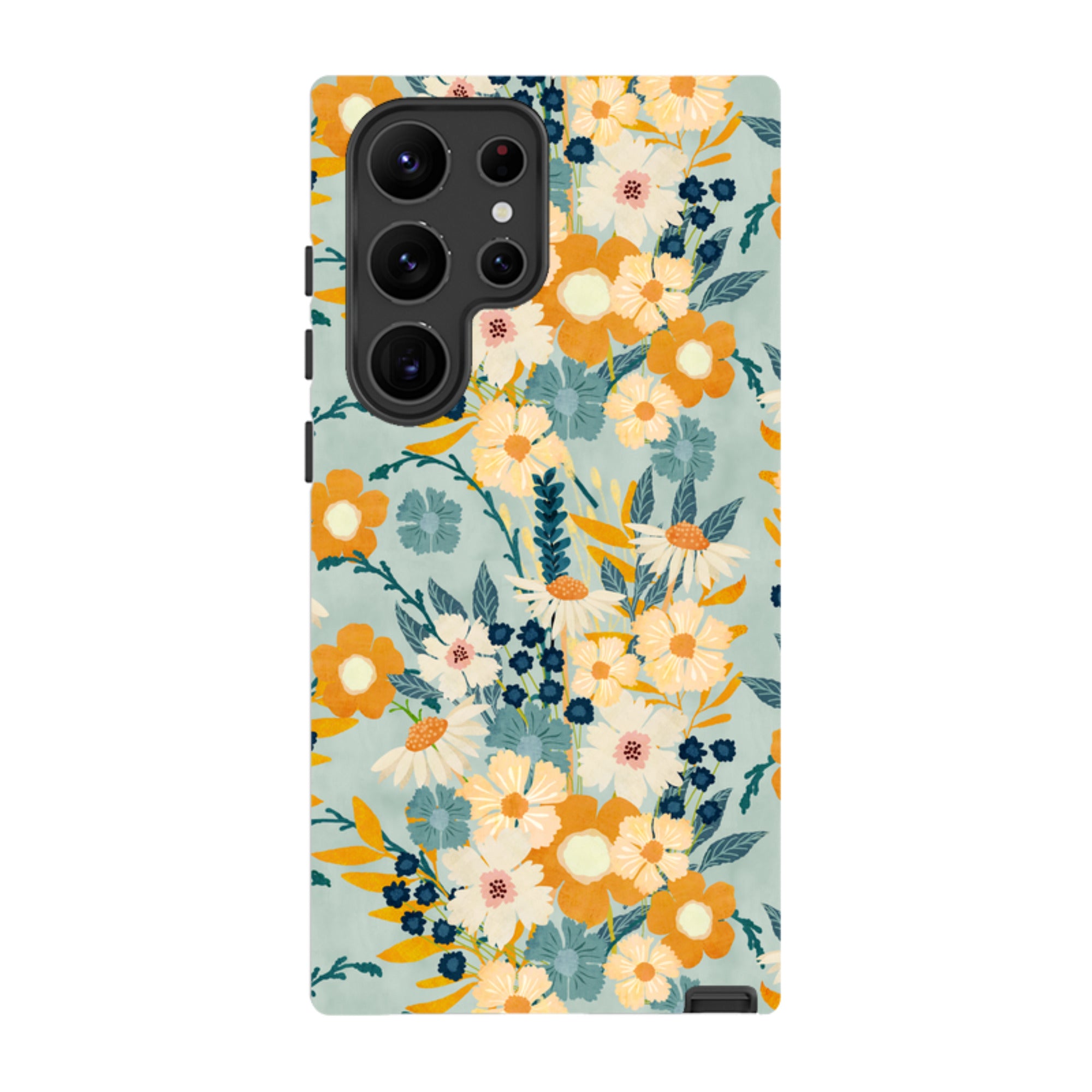 Samsung Tough Case - Yellow And Blue Floral By Katherine Quinn