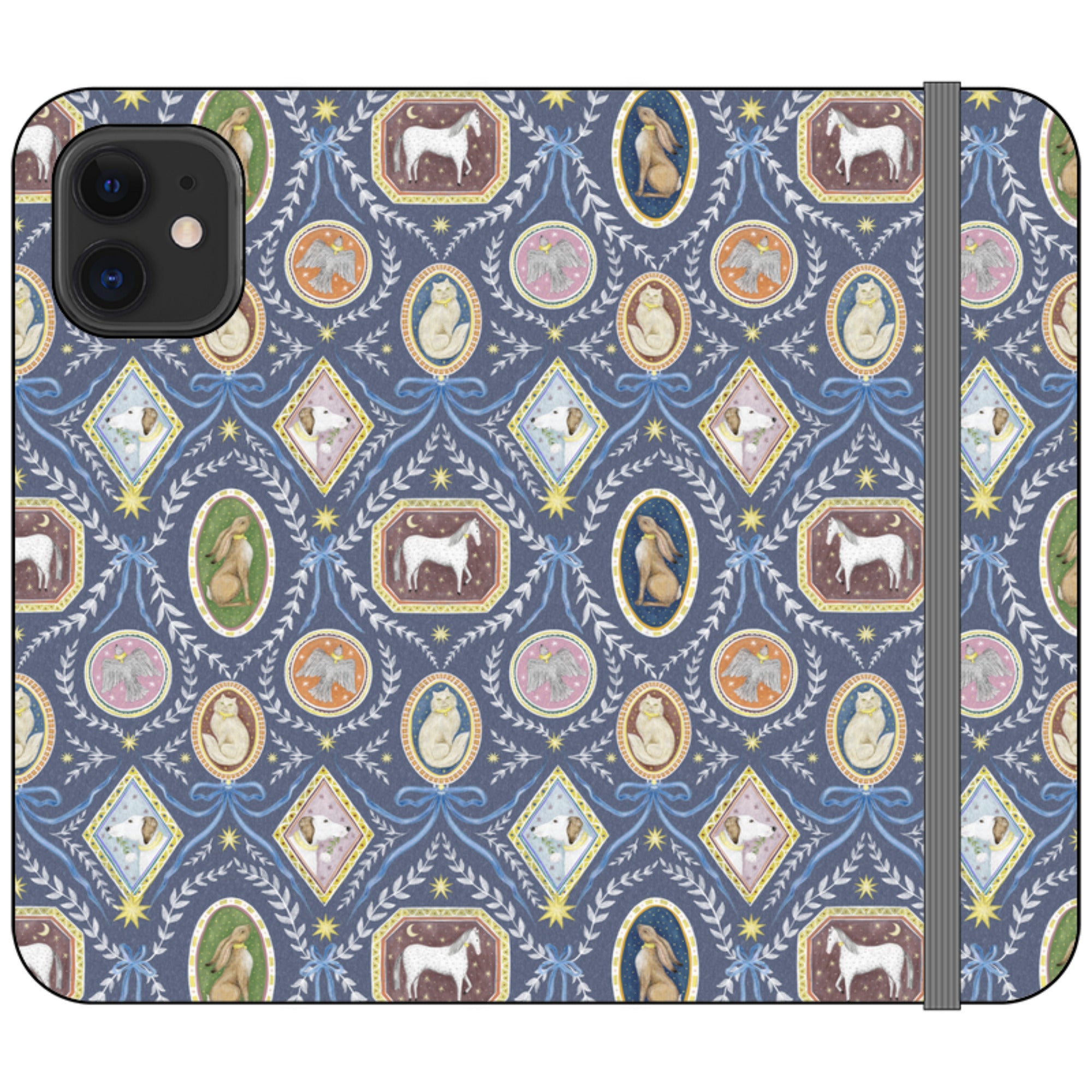 Charleston Dusk Blue Wallet Case By Catherine Rowe