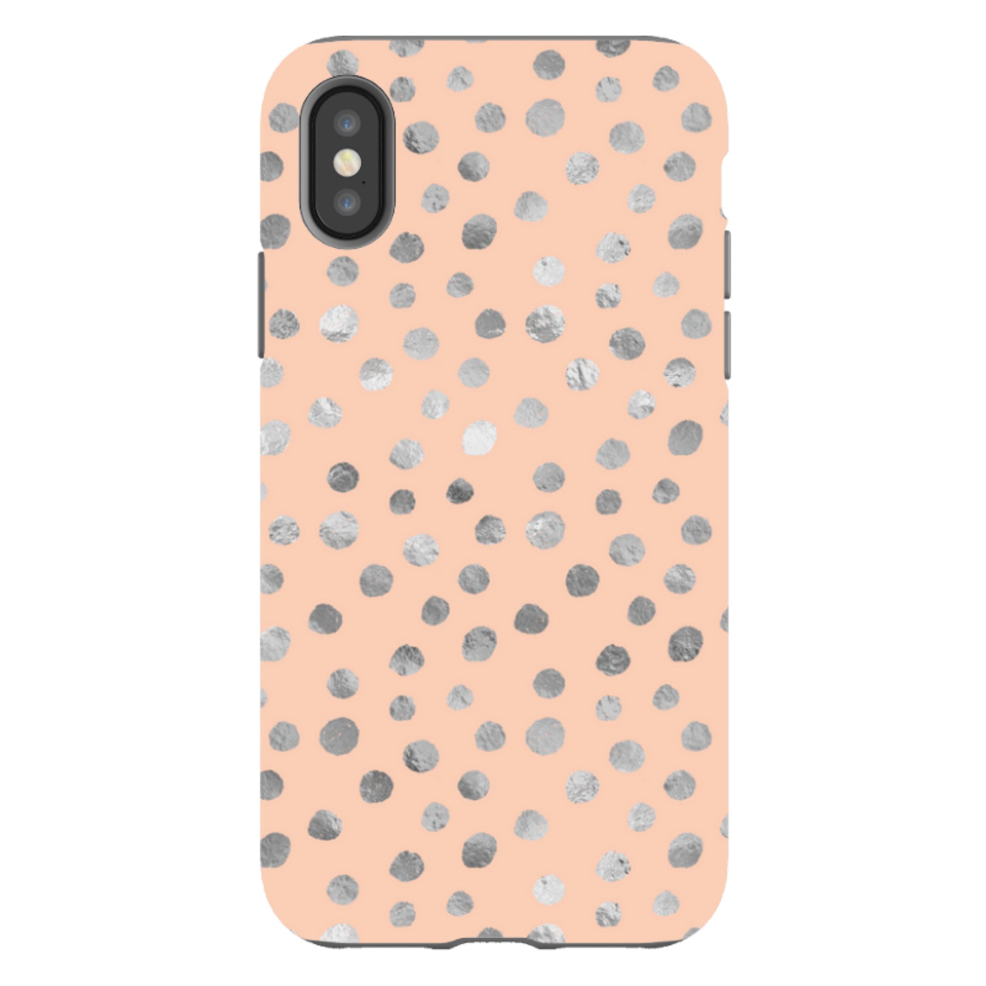 iPhone Tough Case - Pale and Silver Dots
