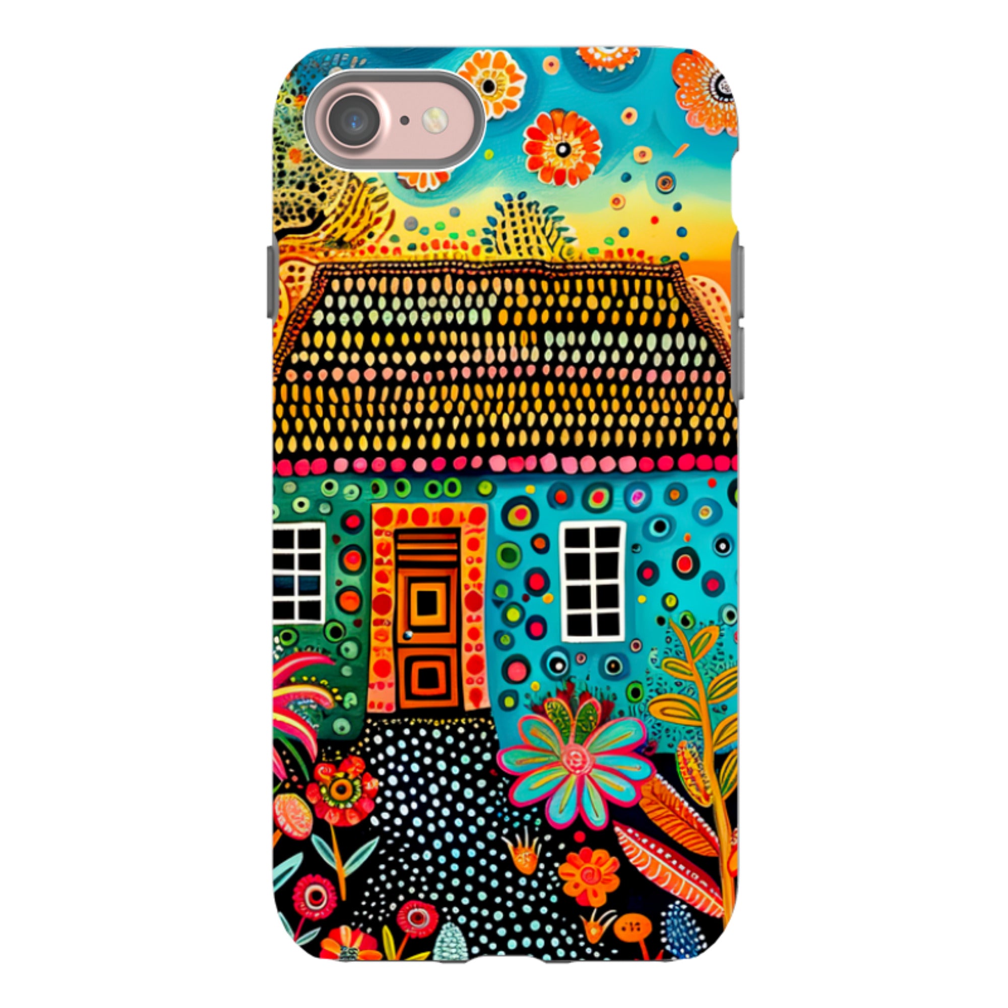 iPhone Case - Folk Art House VII