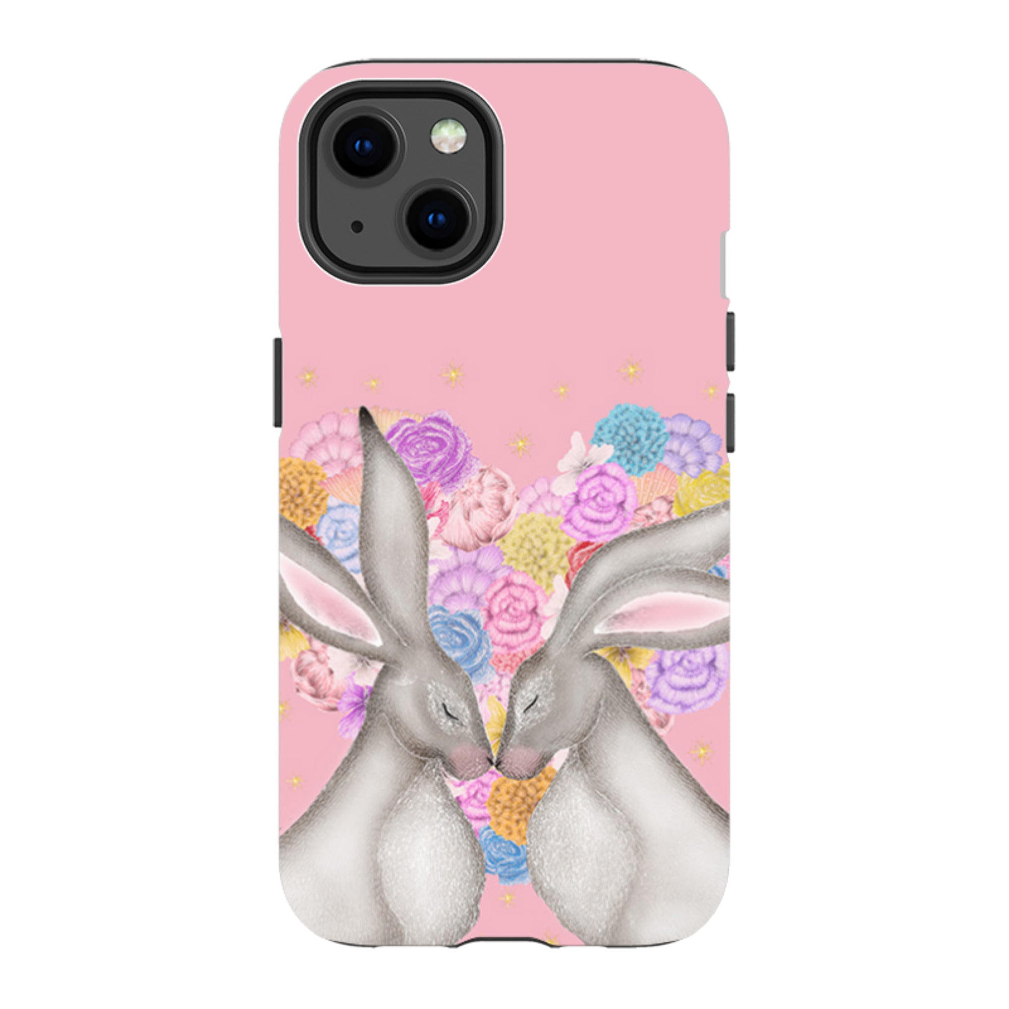 iPhone Tough Case - White Hares Rose Heart II By Catherine Rowe