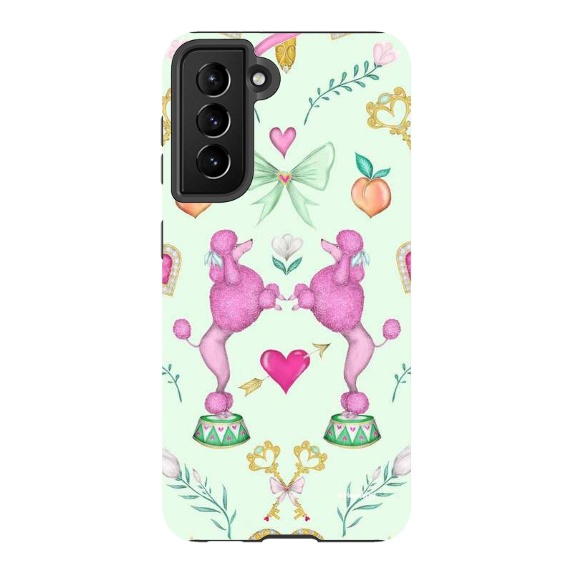 Samsung Tough Case - Pink Poodle Parlour Mint By Catherine Rowe