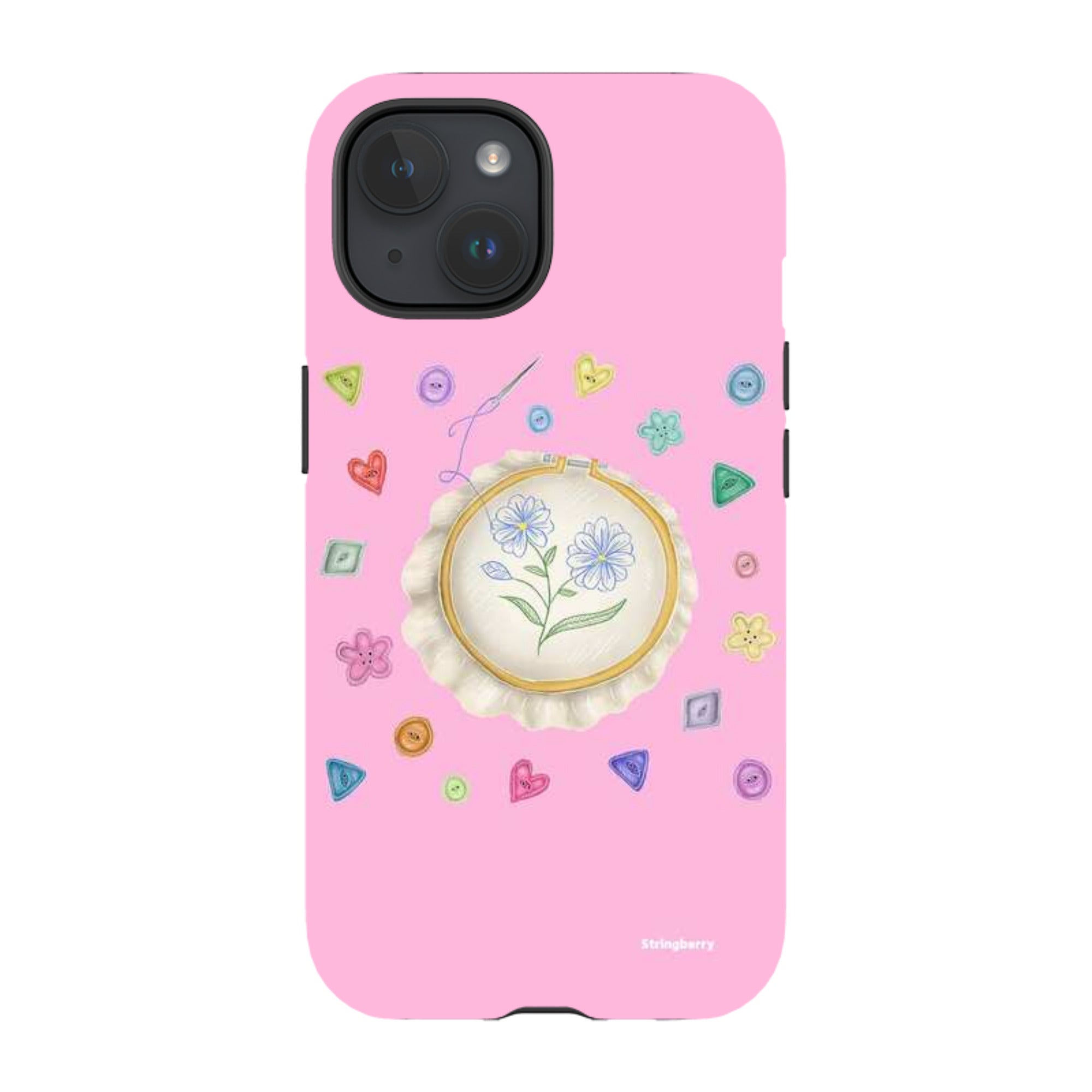 iPhone Tough Case - Flower Buttons Needlework By Catherine Rowe