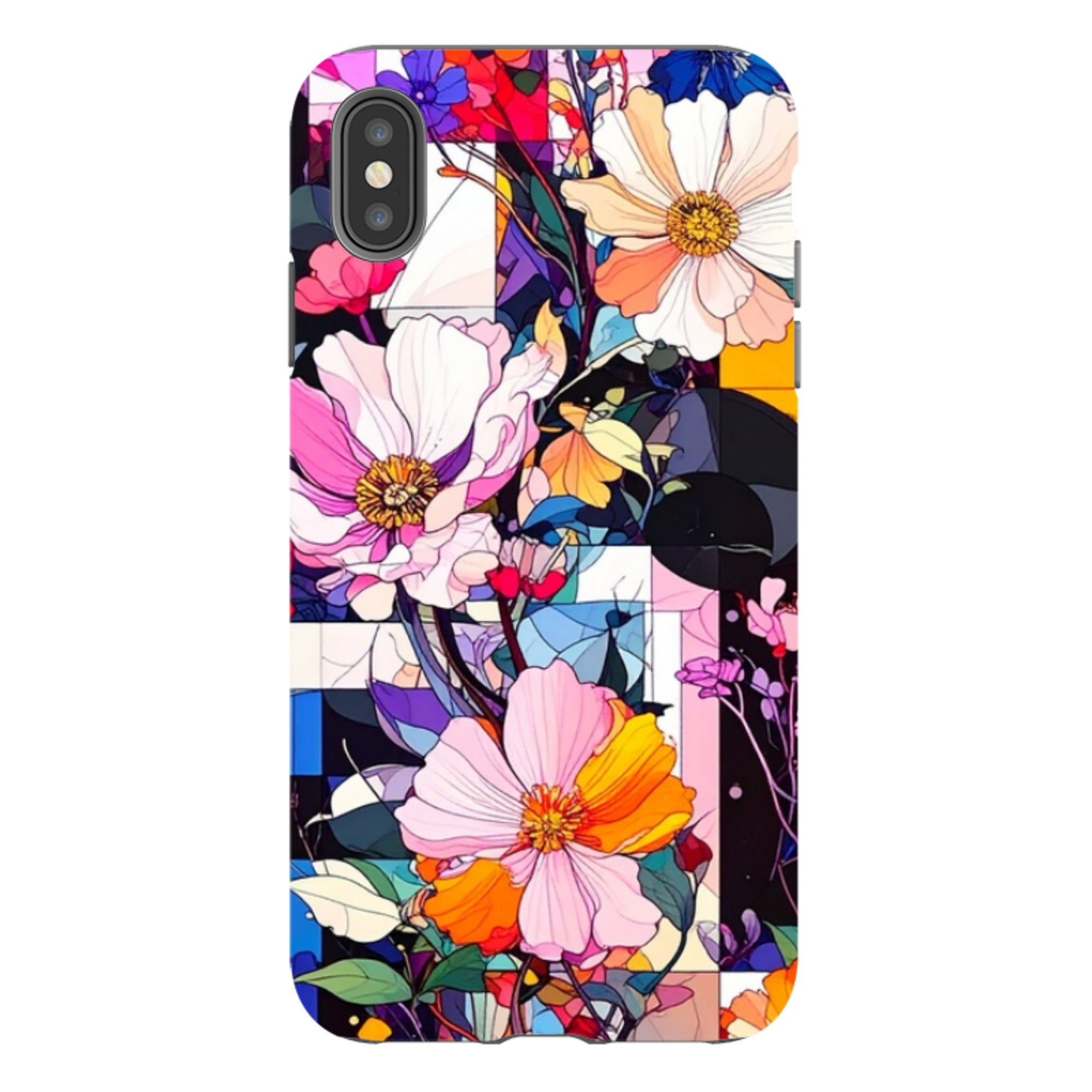 iPhone Tough Case - Block Floral