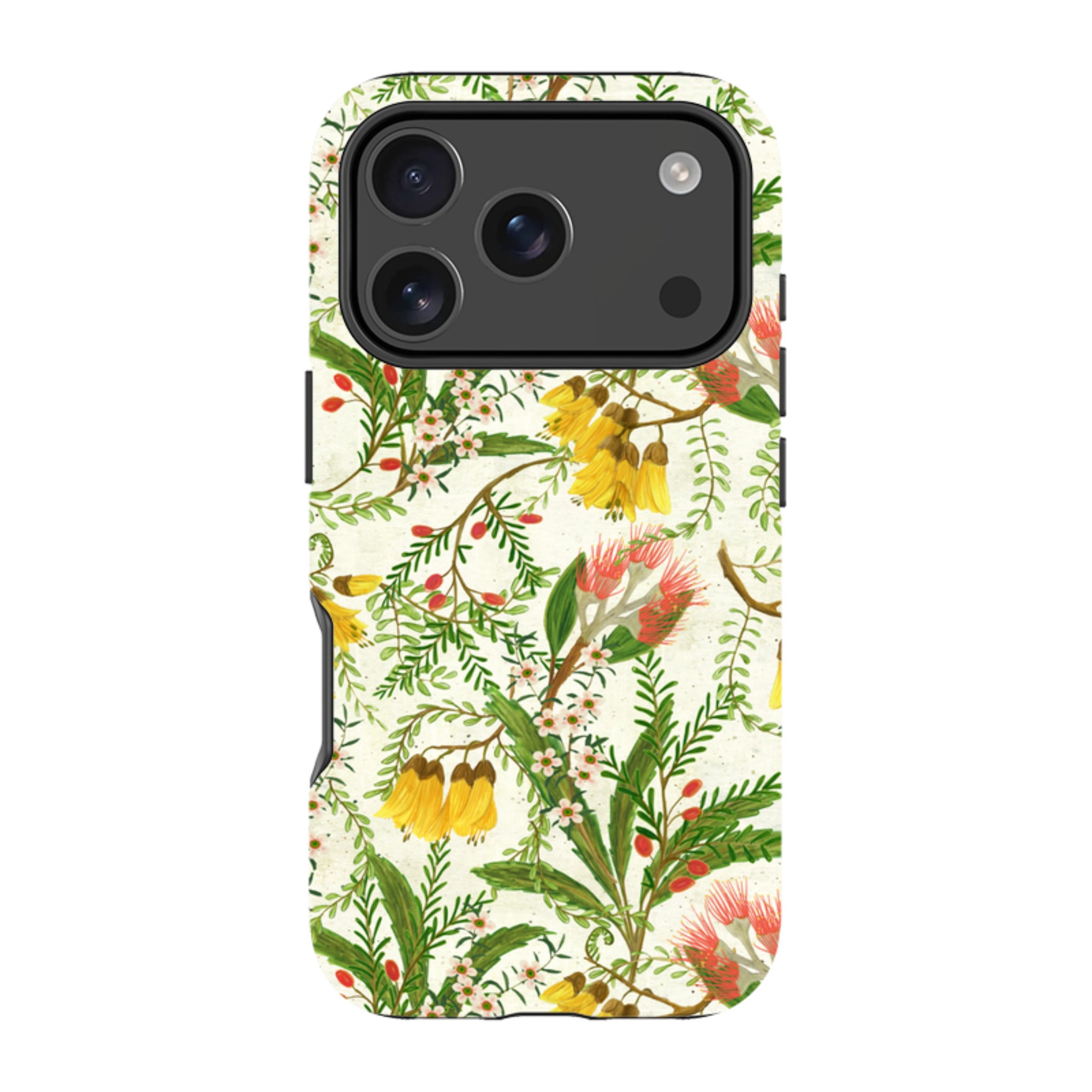 iPhone MagSafe Tough Case - Kowhai and Bottle Brush By Katherine Quinn
