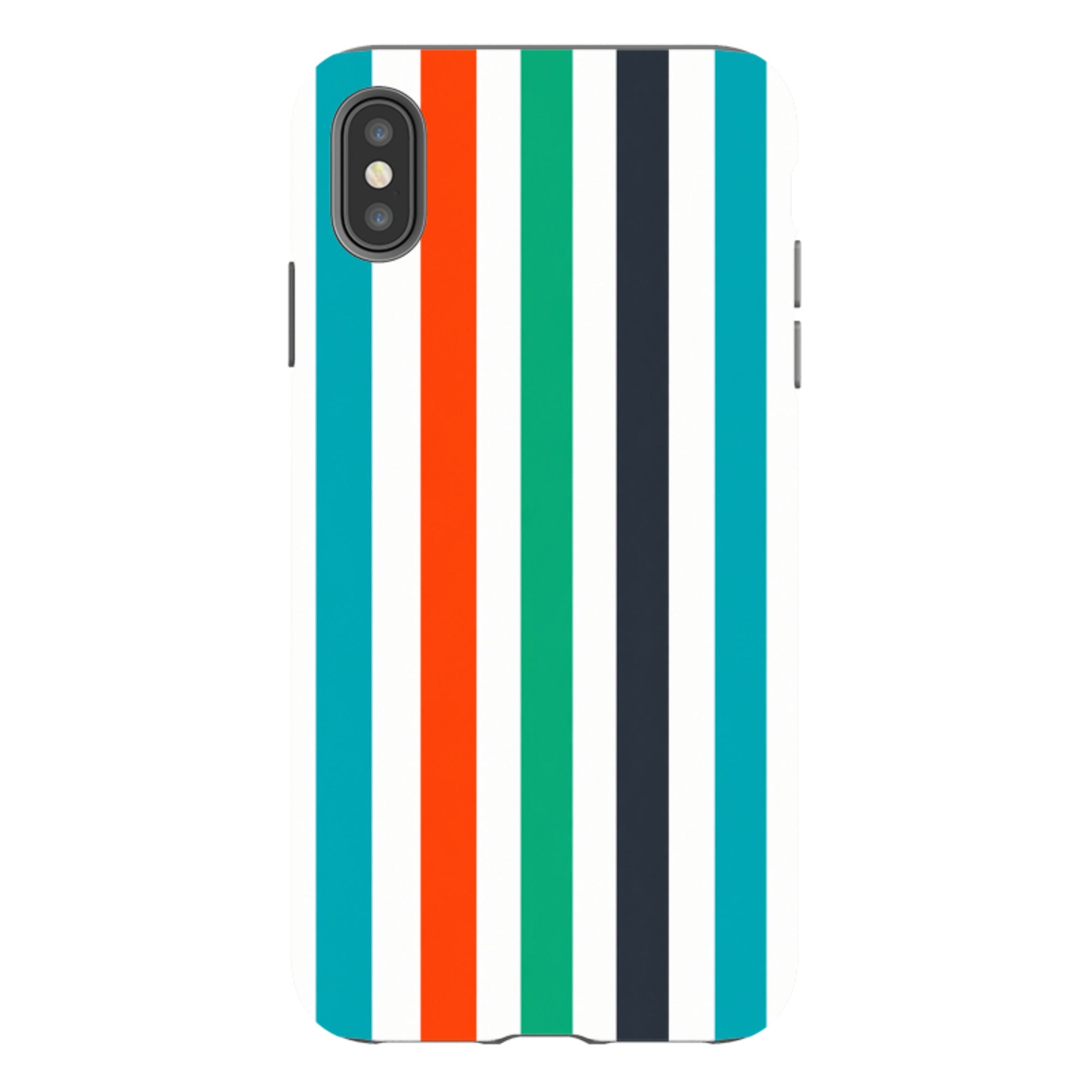 iPhone Tough Case - Orange & Teal Stripe