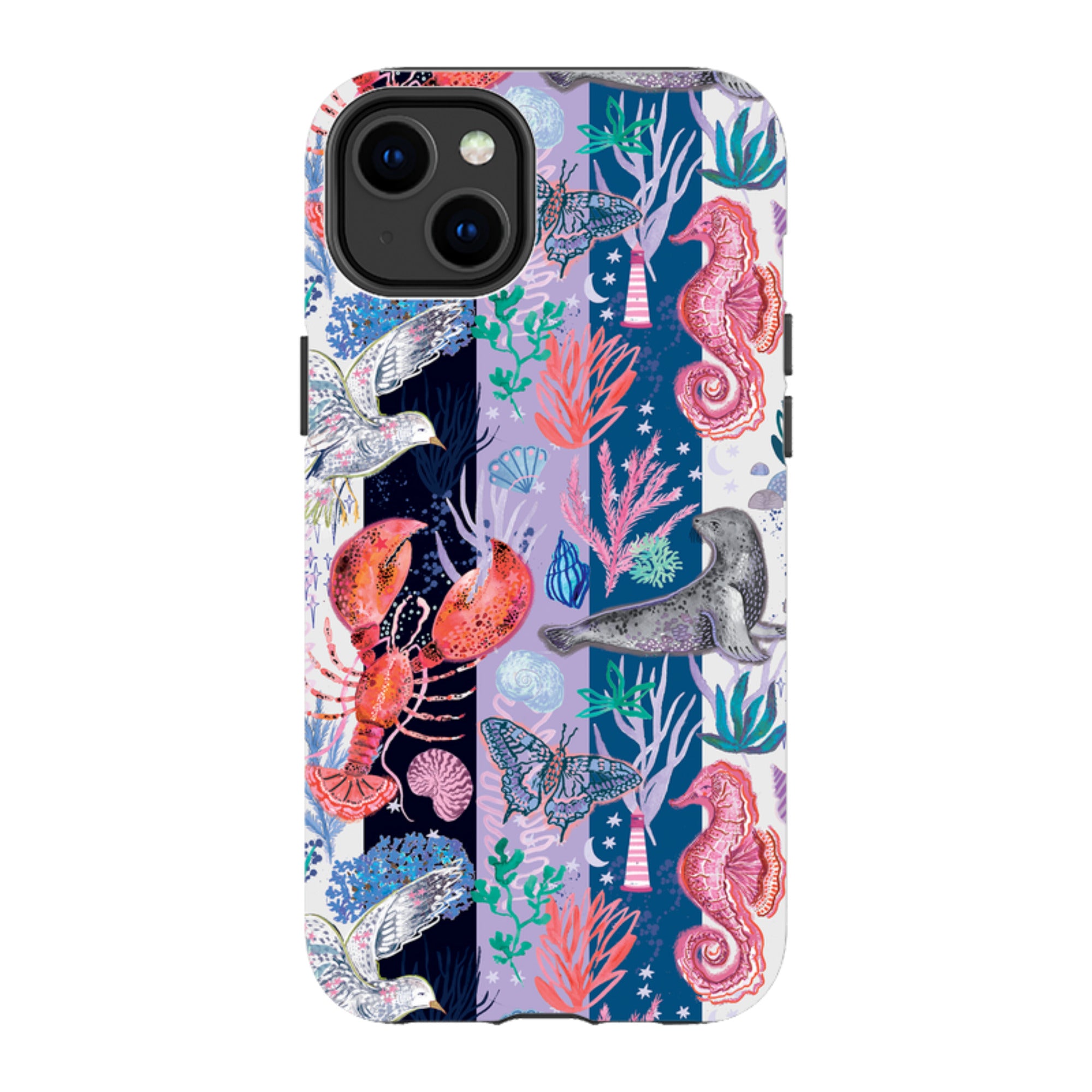 iPhone MagSafe Tough Case - Coastal Calling Stripe III By Emma Frances Grant