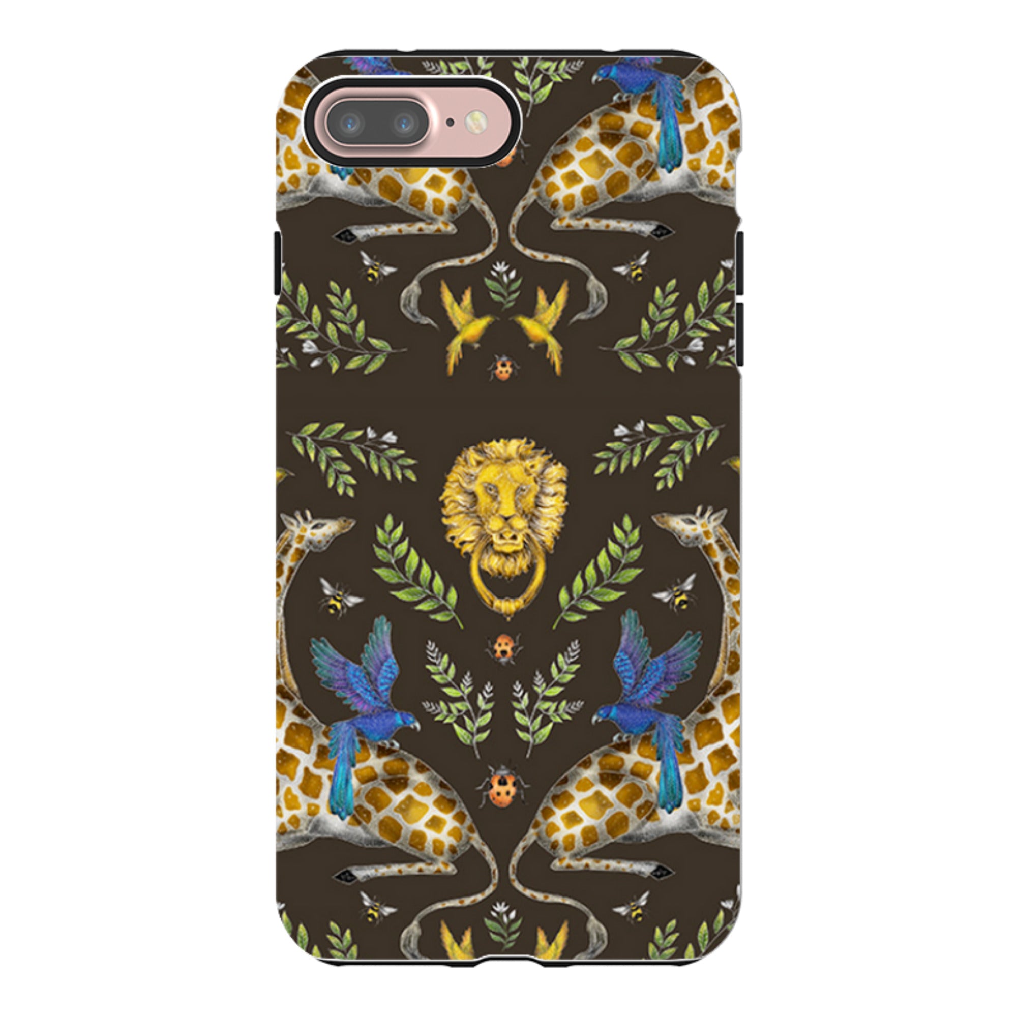 iPhone Tough Case - Giraffes Birds and Lion By Catherine Rowe
