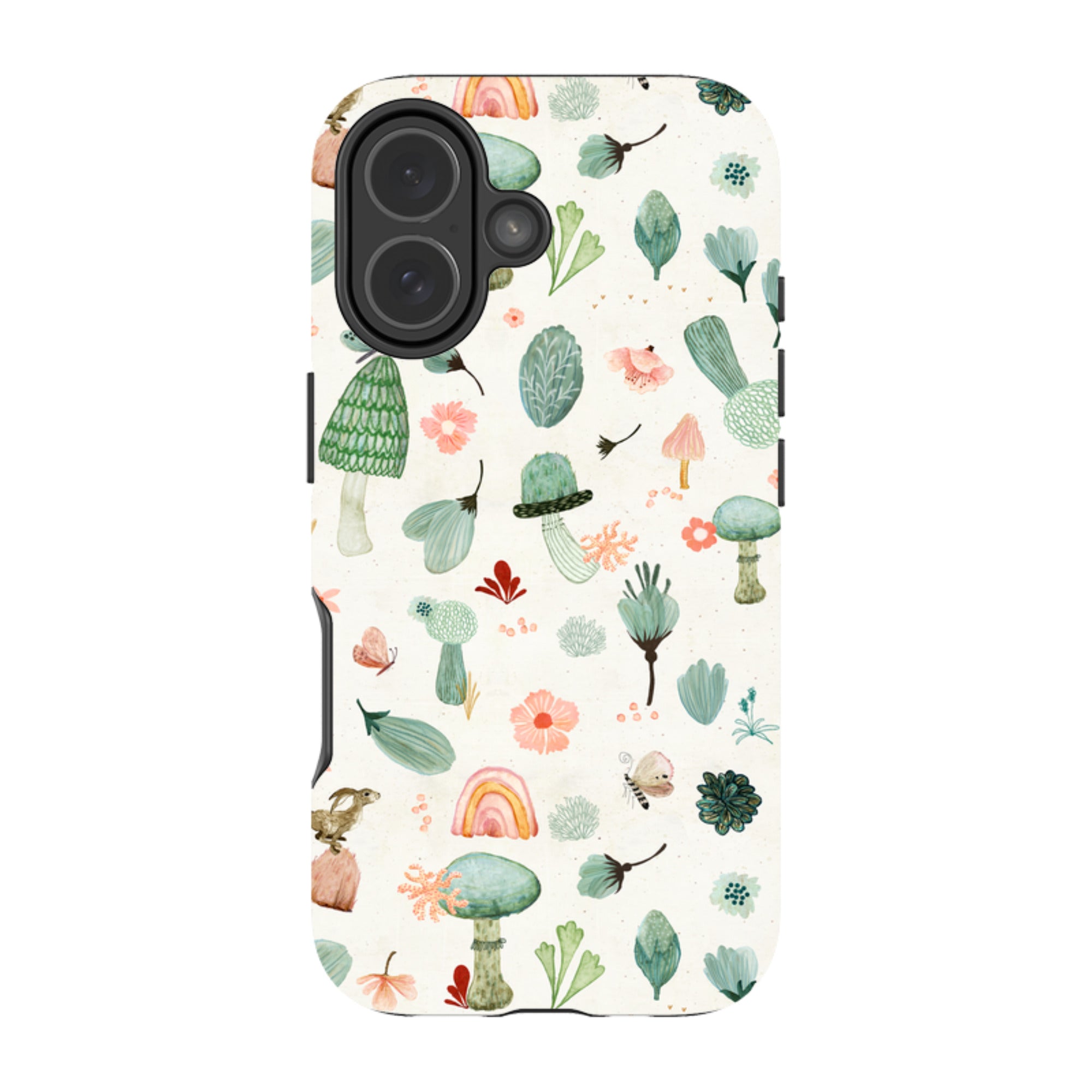 iPhone Tough Case - Mushroom World Cream By Katherine Quinn