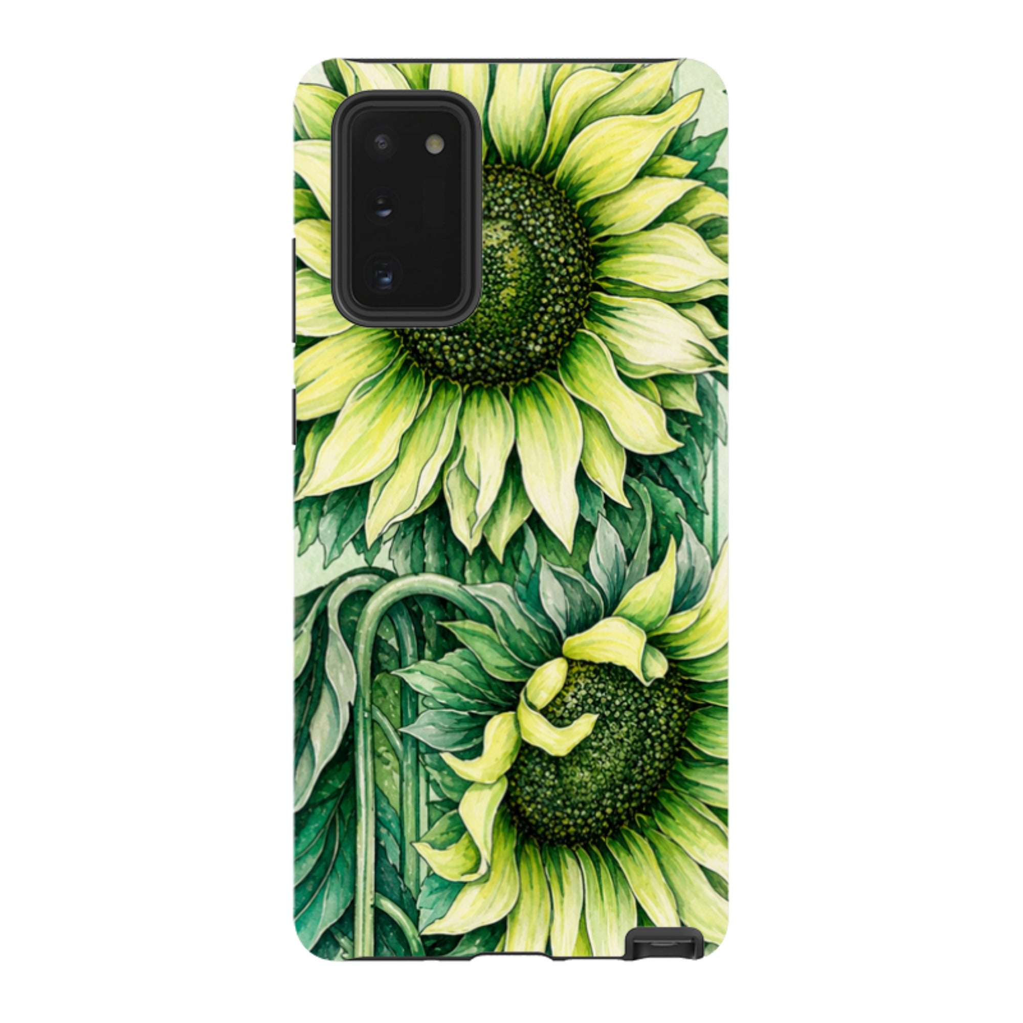 Samsung Tough Case - Sage Green Sunflower