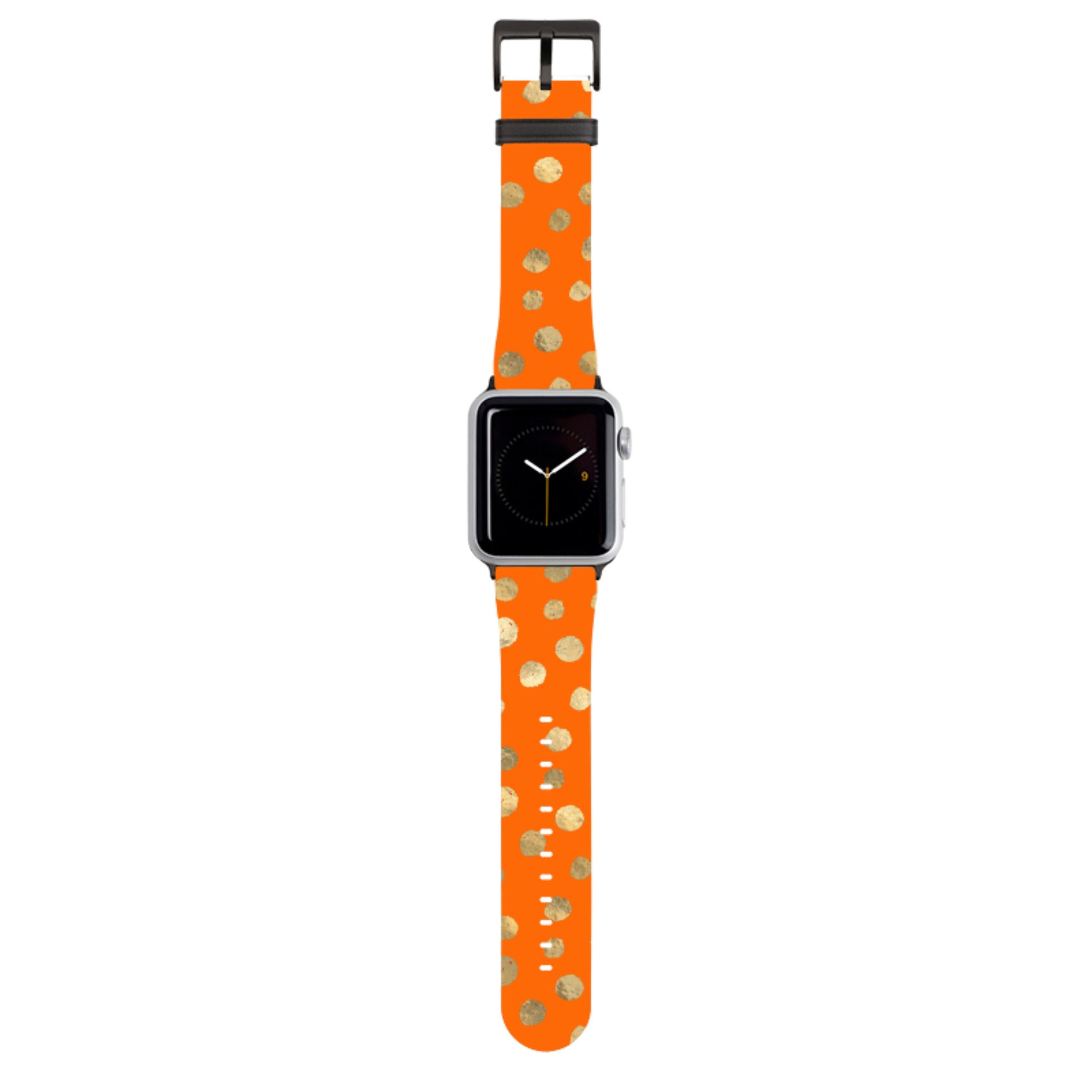 Orange and Gold Dots Apple Watch Strap