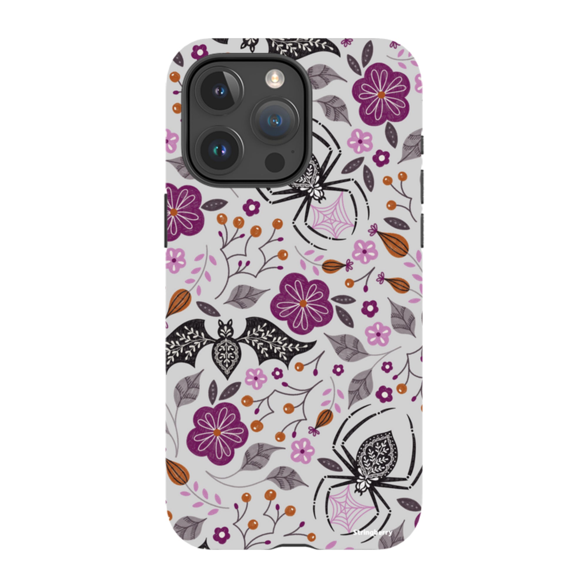 iPhone Tough Case - SpiderBat Grey By Jenny Zemanek