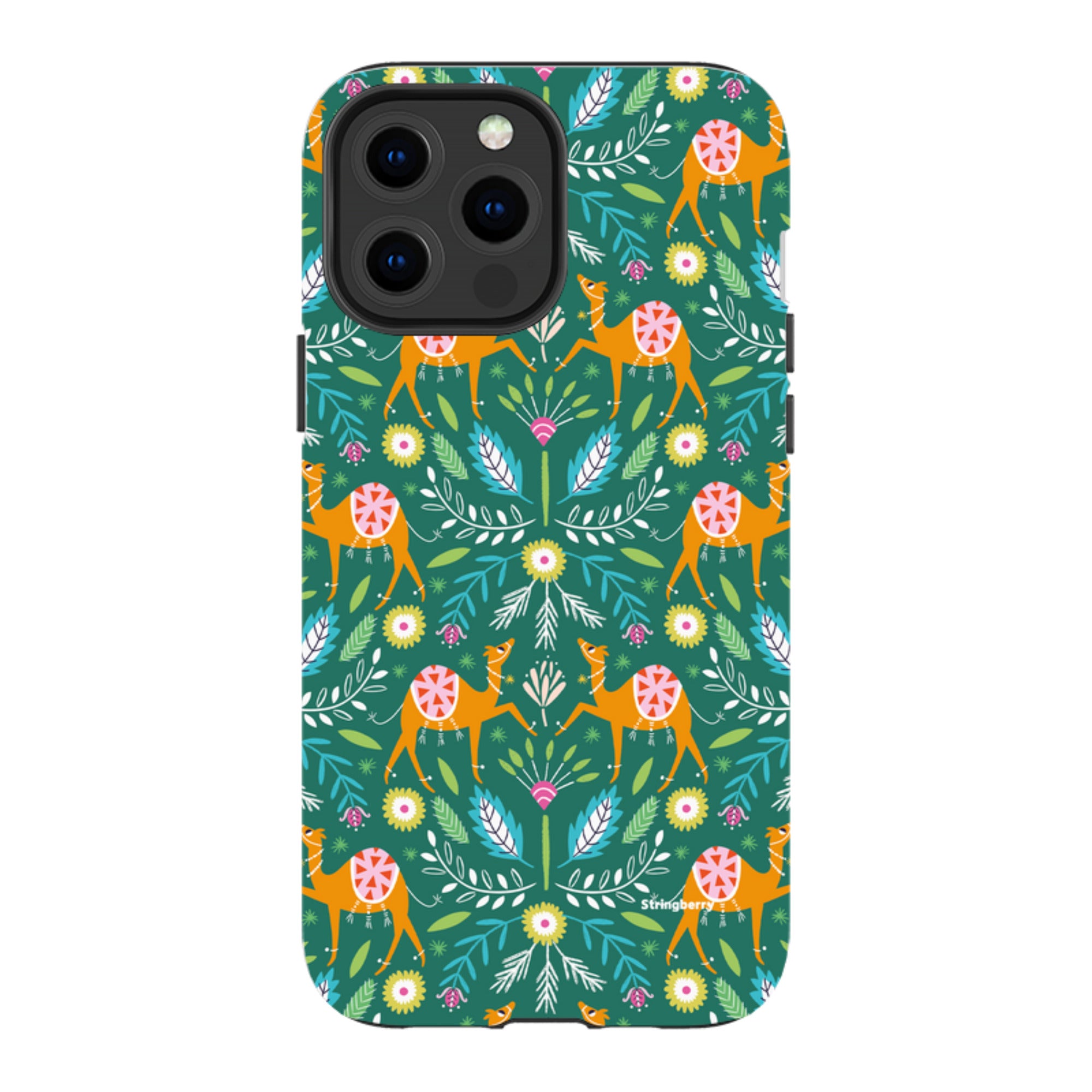 iPhone MagSafe Tough Case -  Camel Damask By Ali Brookes