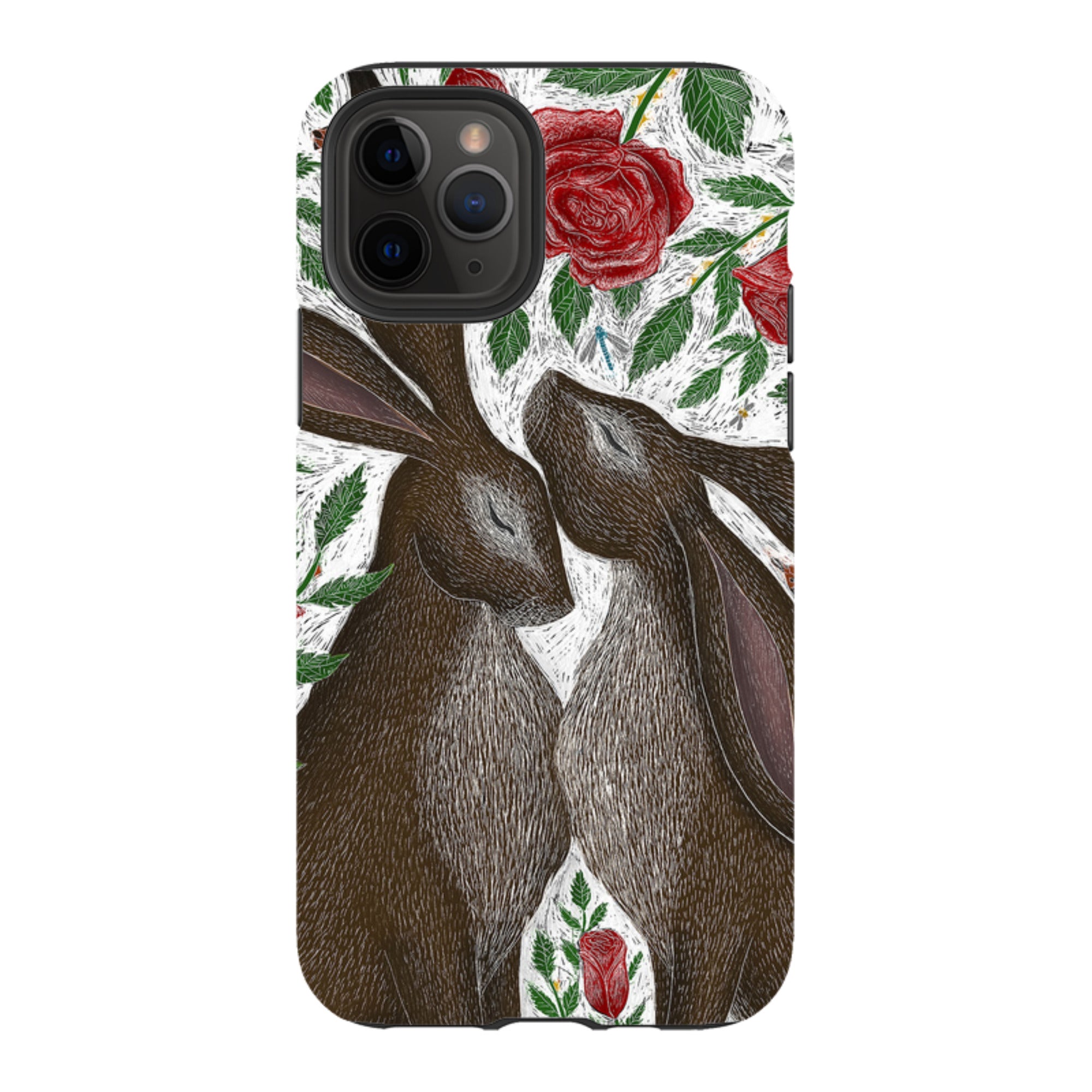 iPhone Tough Case - Hares And Red Roses By Catherine Rowe