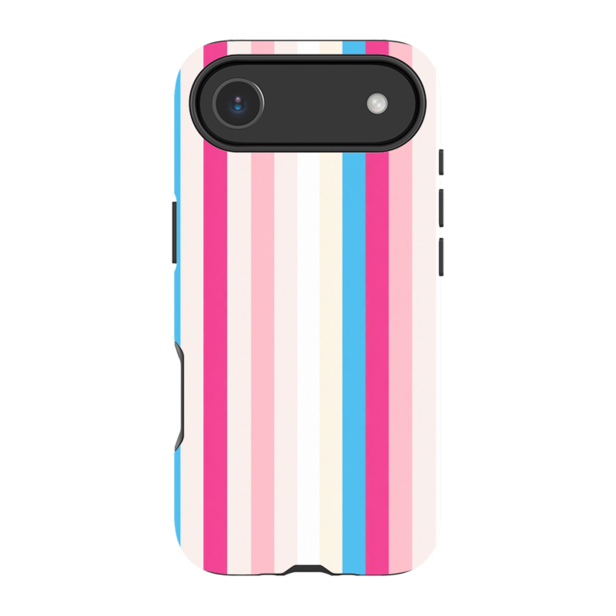 iPhone MagSafe Tough Case - Pink, Blue & Cream Stripe