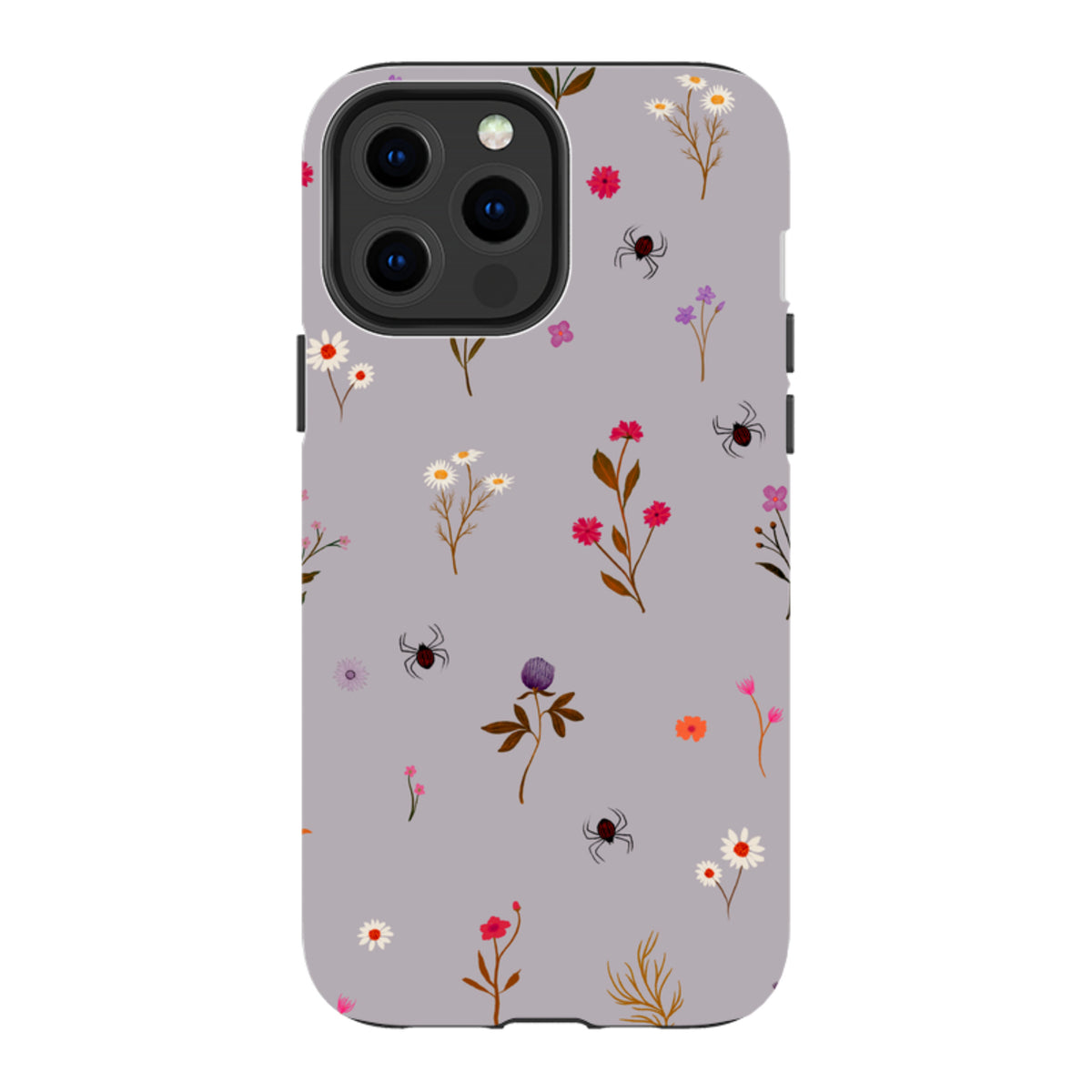 iPhone Tough Case - Florals and Spiders - Mauve By Katherine Quinn