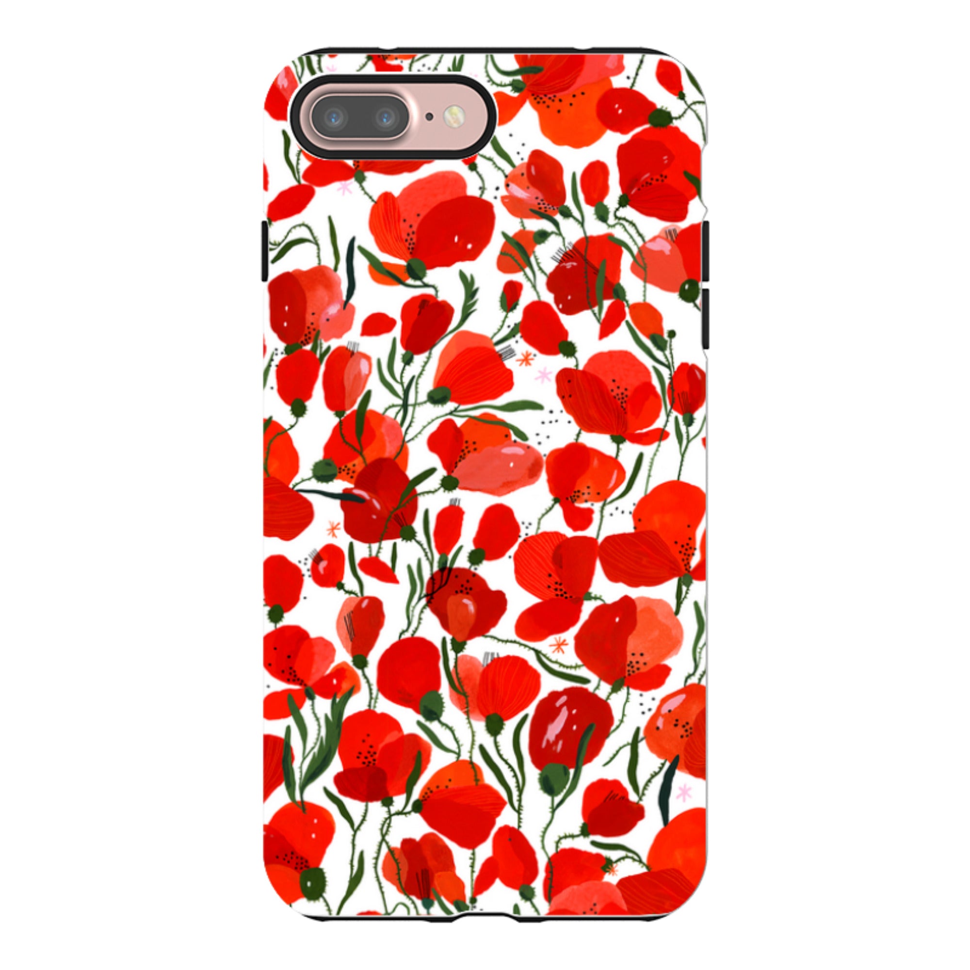 iPhone Tough Case - Poppies Pattern By Madalina Andronic