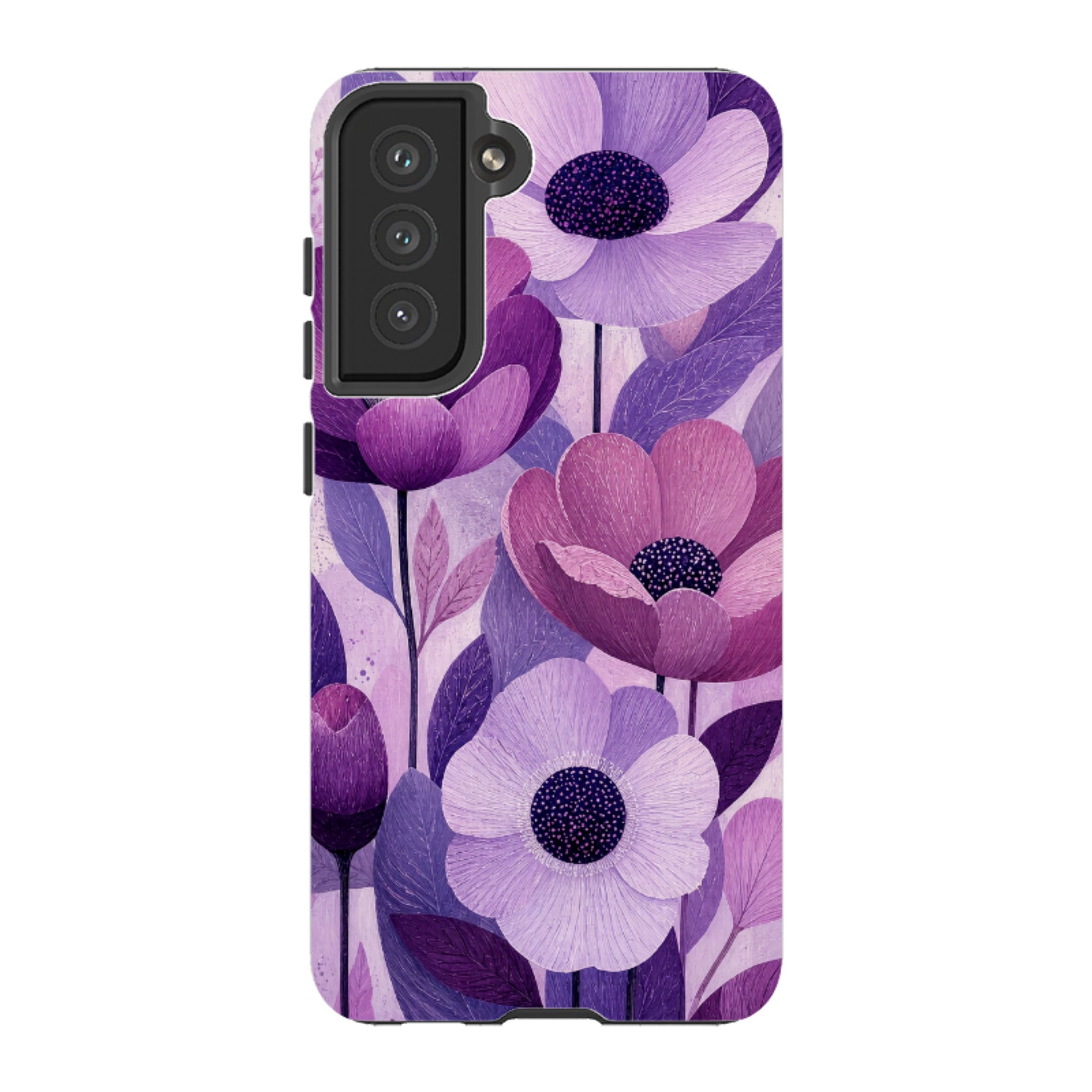 Samsung Tough Case - Purple Woodgrain Floral