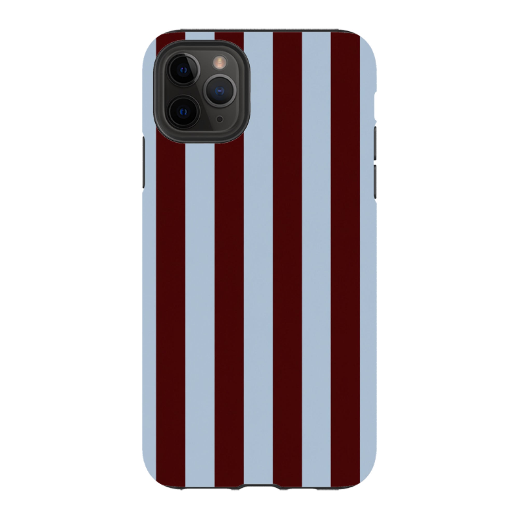 iPhone Tough Case - Claret & Sky Blue Stripe