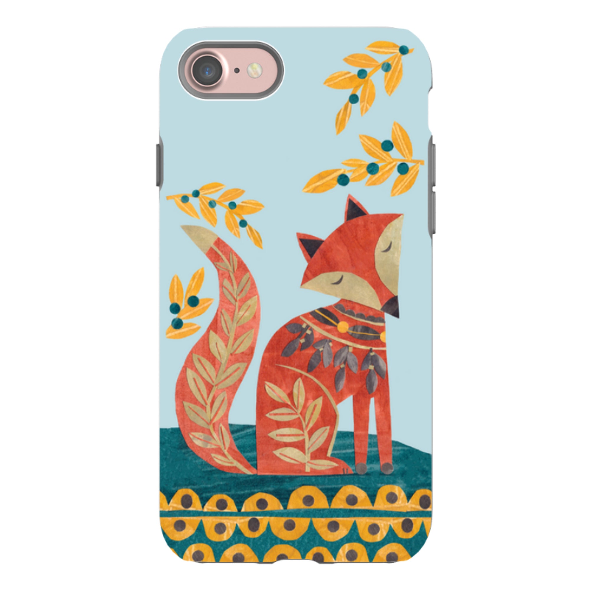 iPhone Tough Case - Folk Foxie By Tracey English