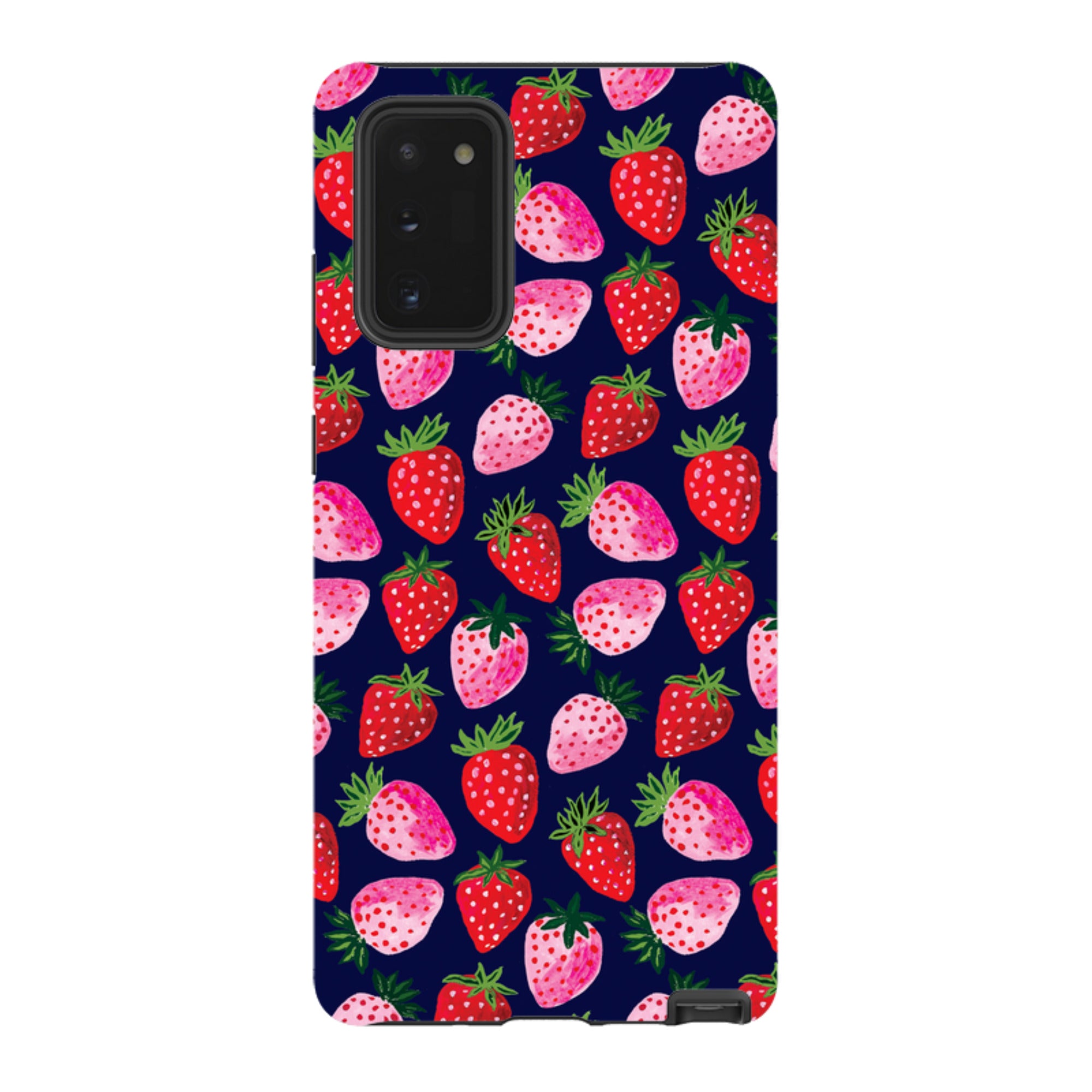 Samsung Tough  Case - Strawberry Scatter Navy By Emma Frances Grant