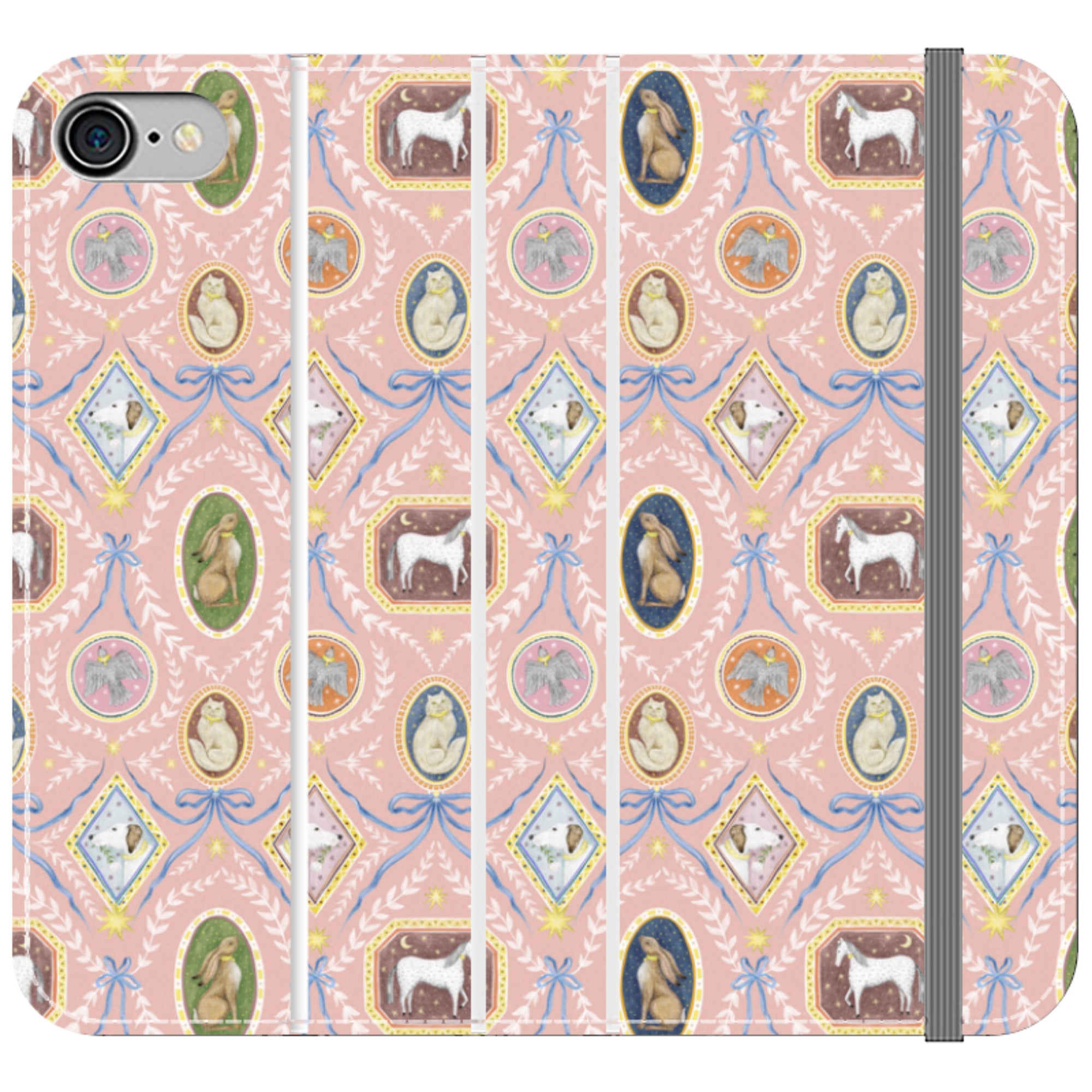 Charleston Peach Pink Wallet Case By Catherine Rowe